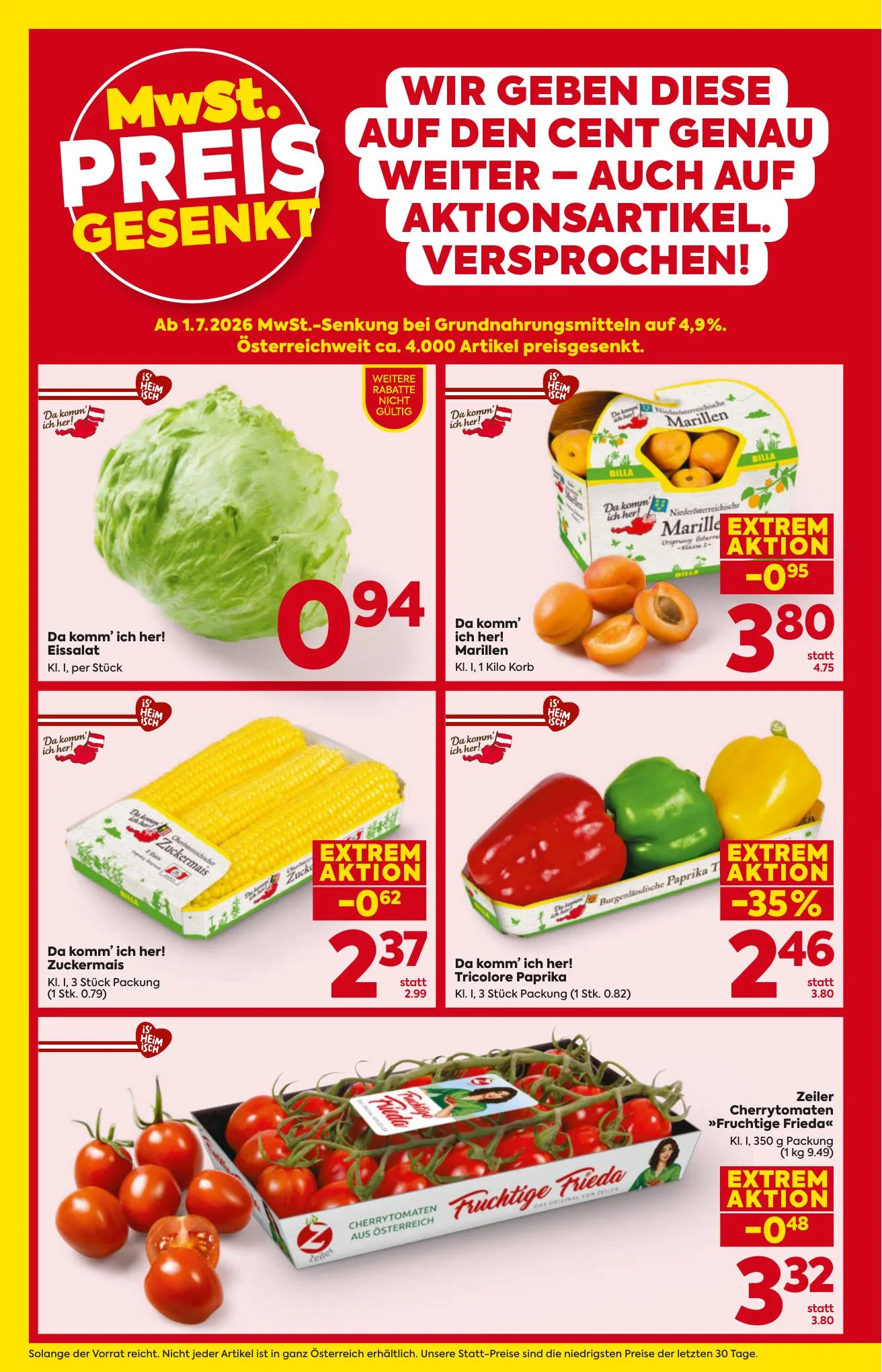 Billa akciós újság And Billa Plus Ausztria 07.09–07.15 – 4. oldal
