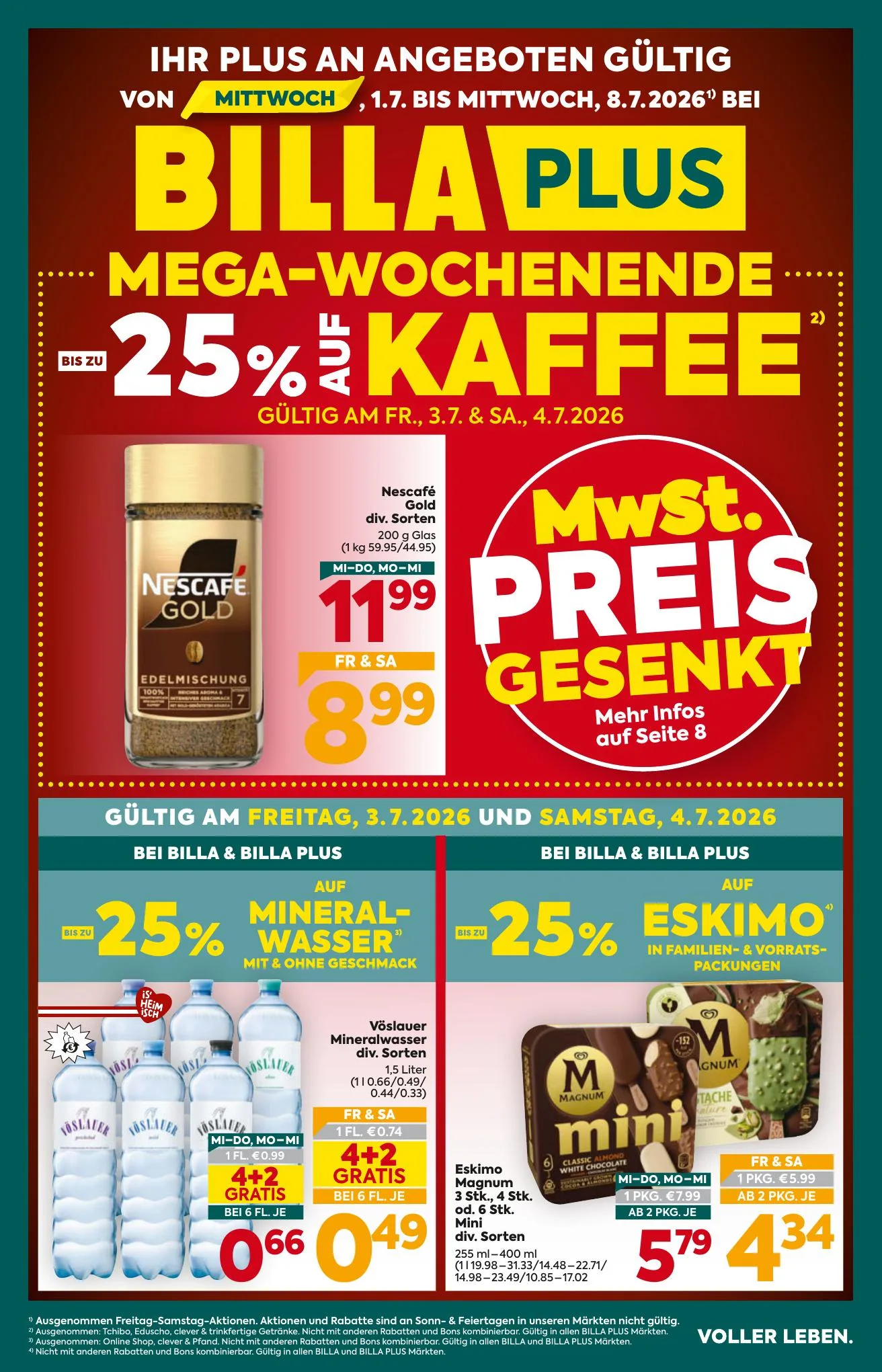 Billa akciós újság Plus Ausztria 07.01–07.08