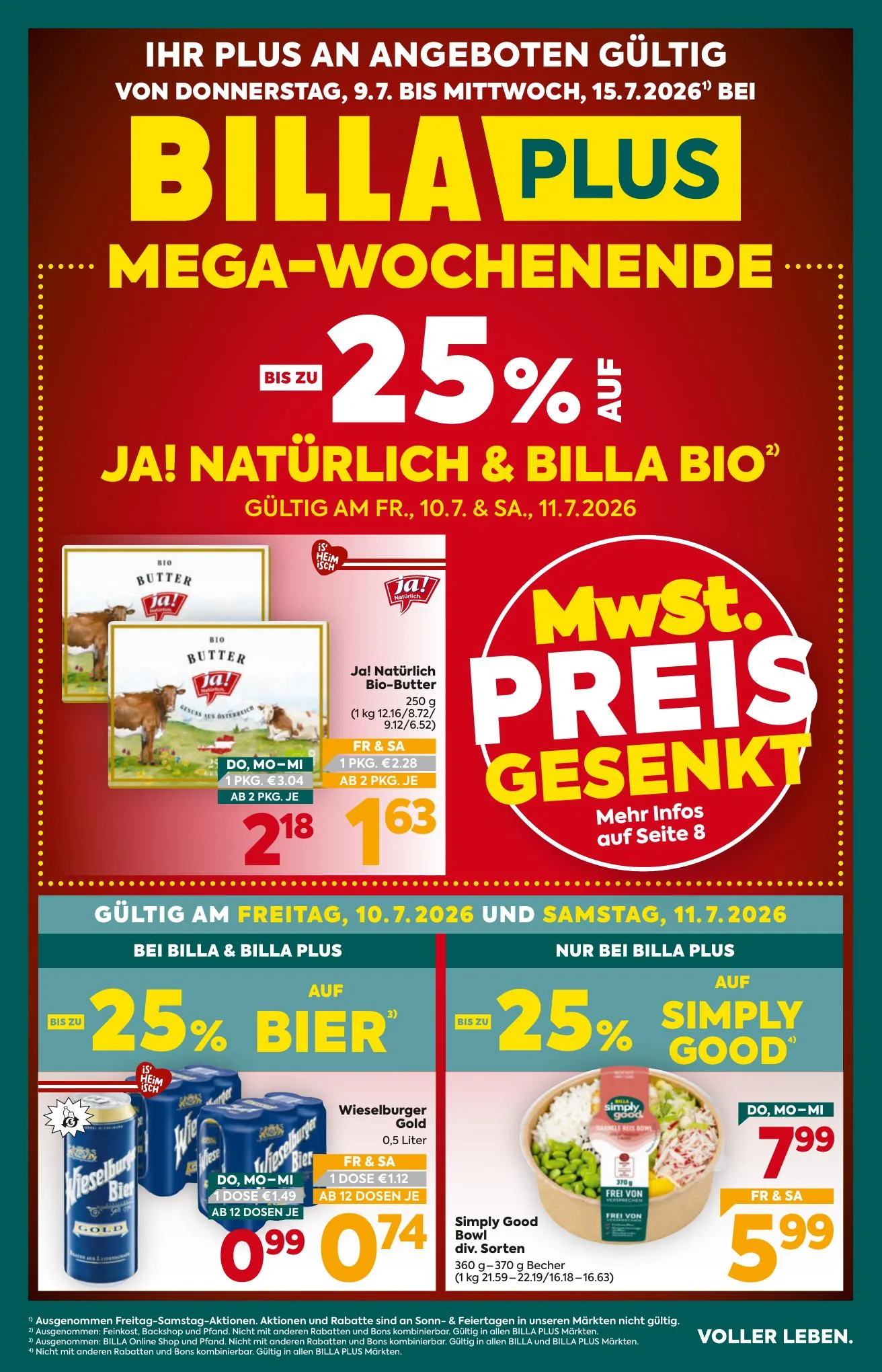Billa akciós újság Plus Ausztria 07.09–07.15