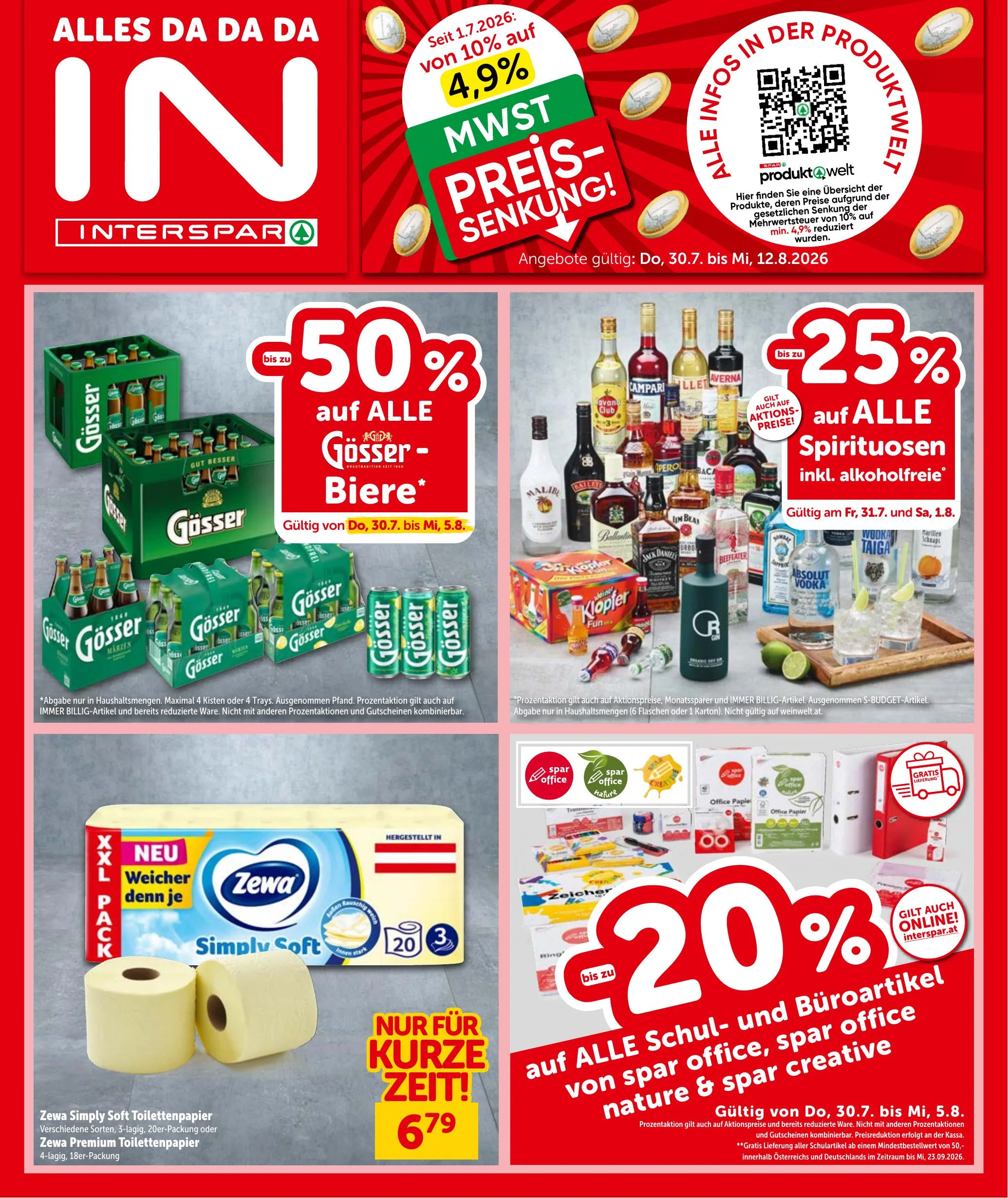 Interspar akciós újság Ausztria 07.30–08.12