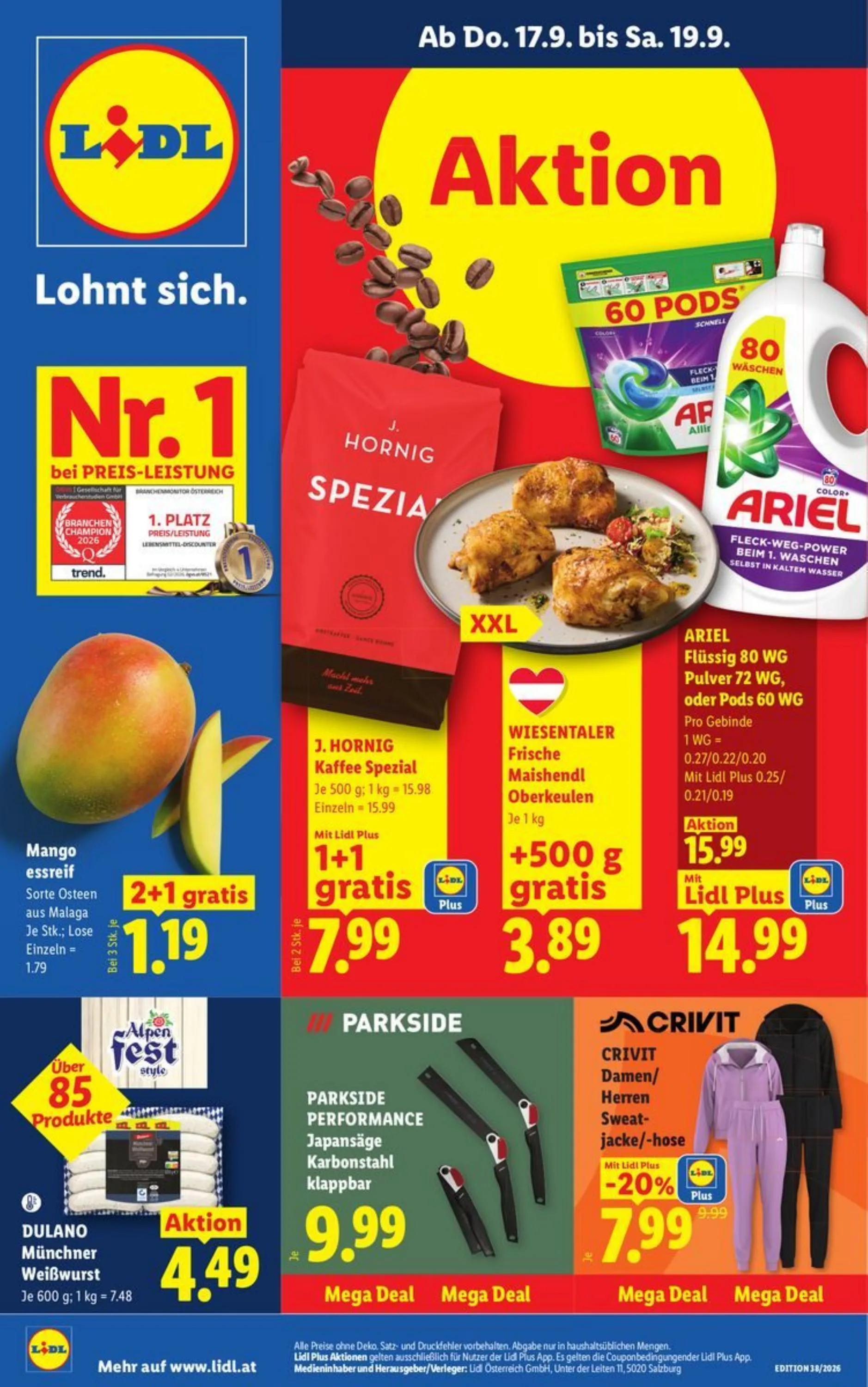 Lidl akciós újság Ausztria 09.17–09.23