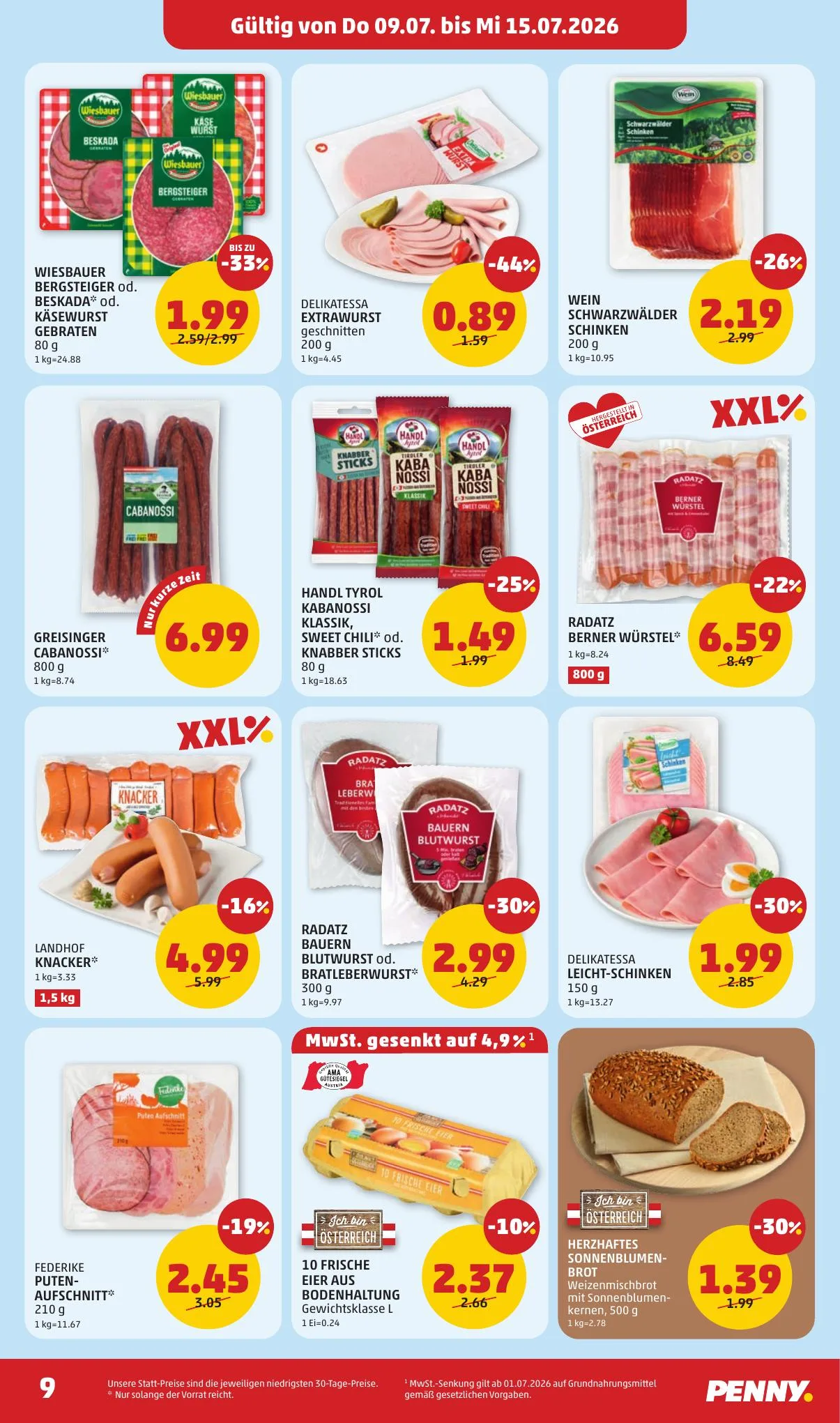 Penny akciós újság Ausztria 07.09–07.15 – 9. oldal