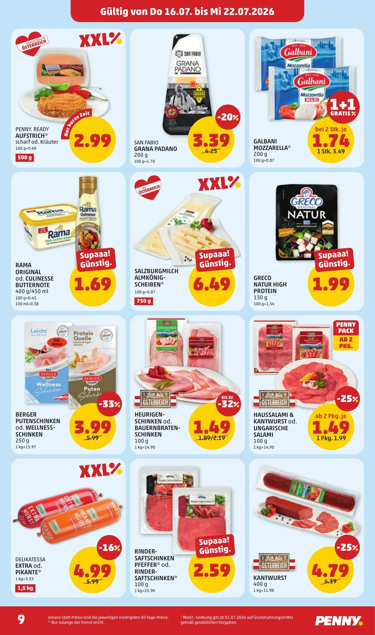 Penny akciós újság Ausztria 07.16–07.22 – 9. oldal