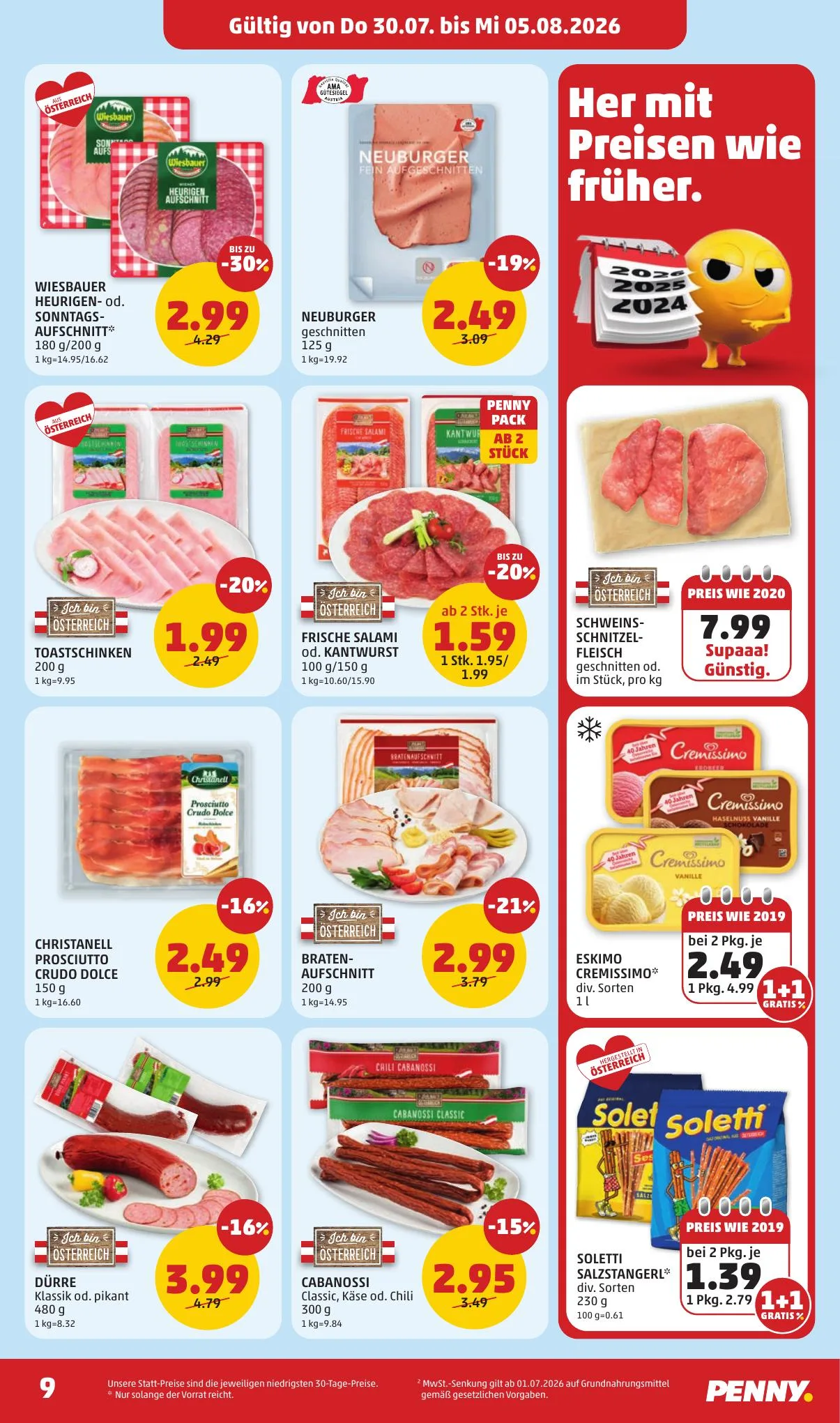 Penny akciós újság Ausztria 07.30–08.05 – 9. oldal