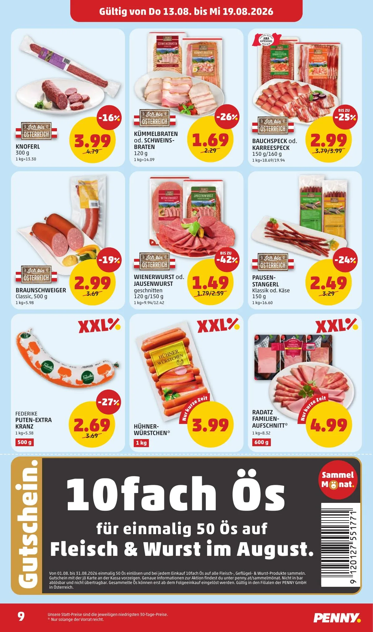 Penny akciós újság Ausztria 08.13–08.19 – 9. oldal
