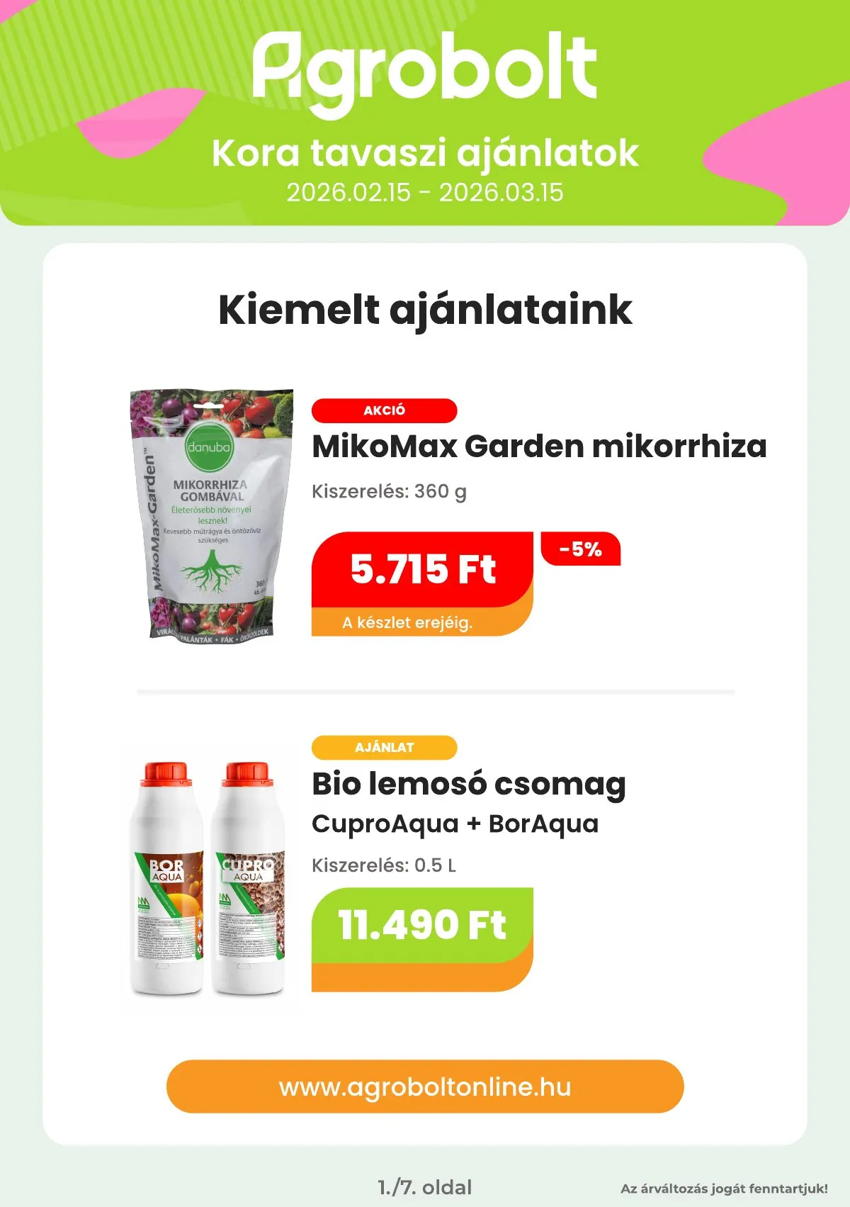 Agrobolt akciós újság 02.15–03.15