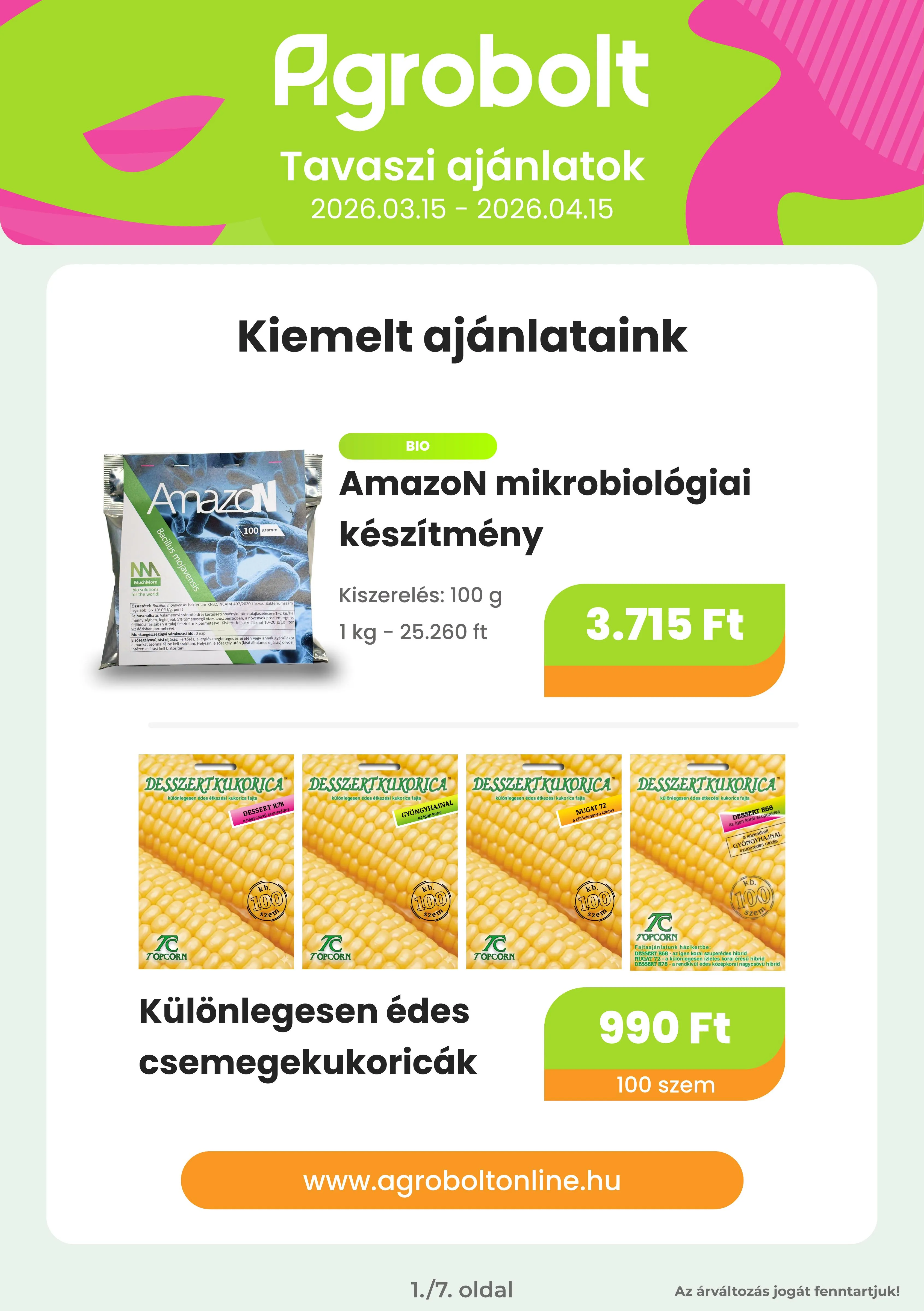 Agrobolt akciós újság 03.15–04.15