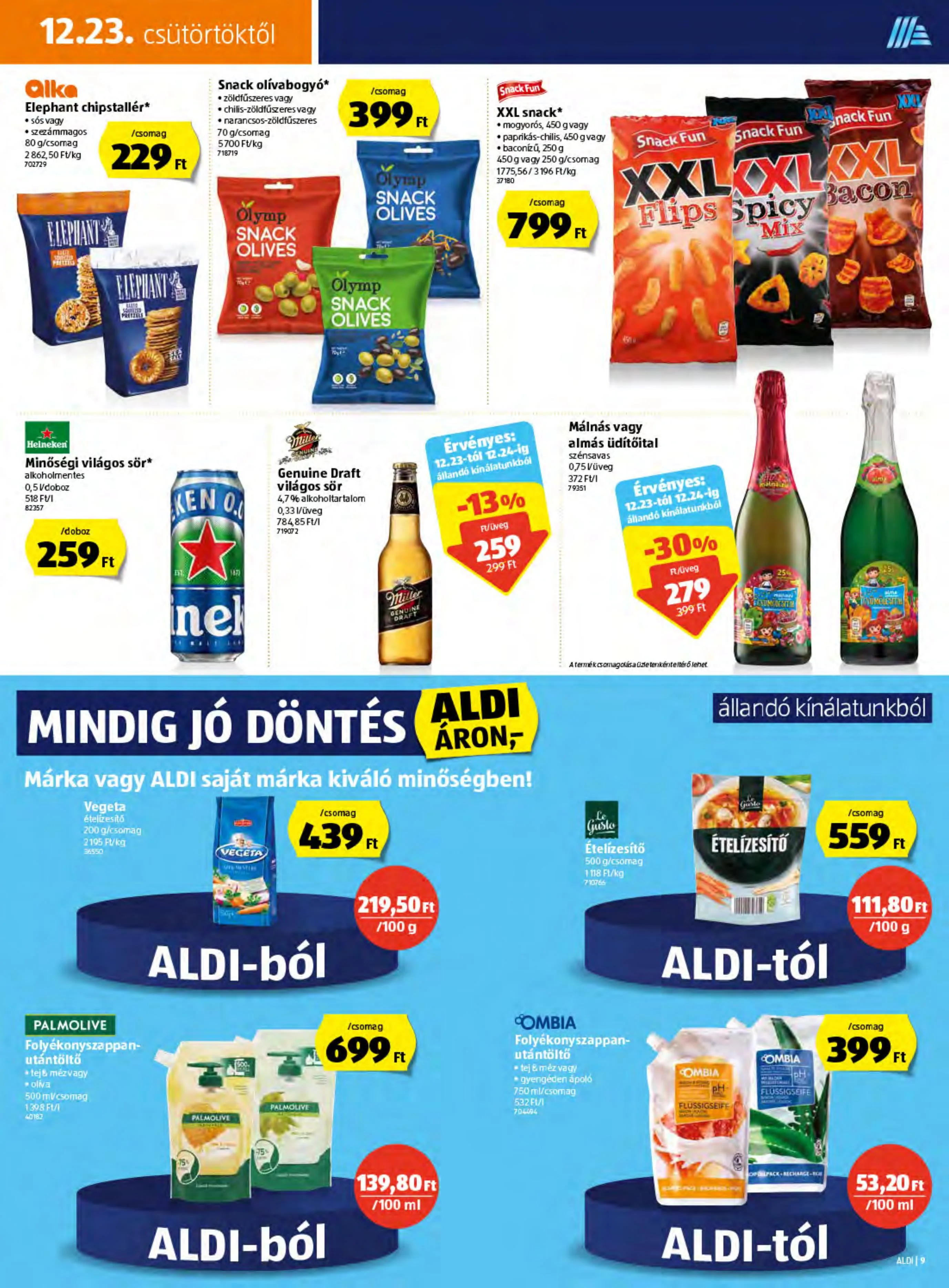 Aldi akciós újság 12.23–12.29 – 9. oldal