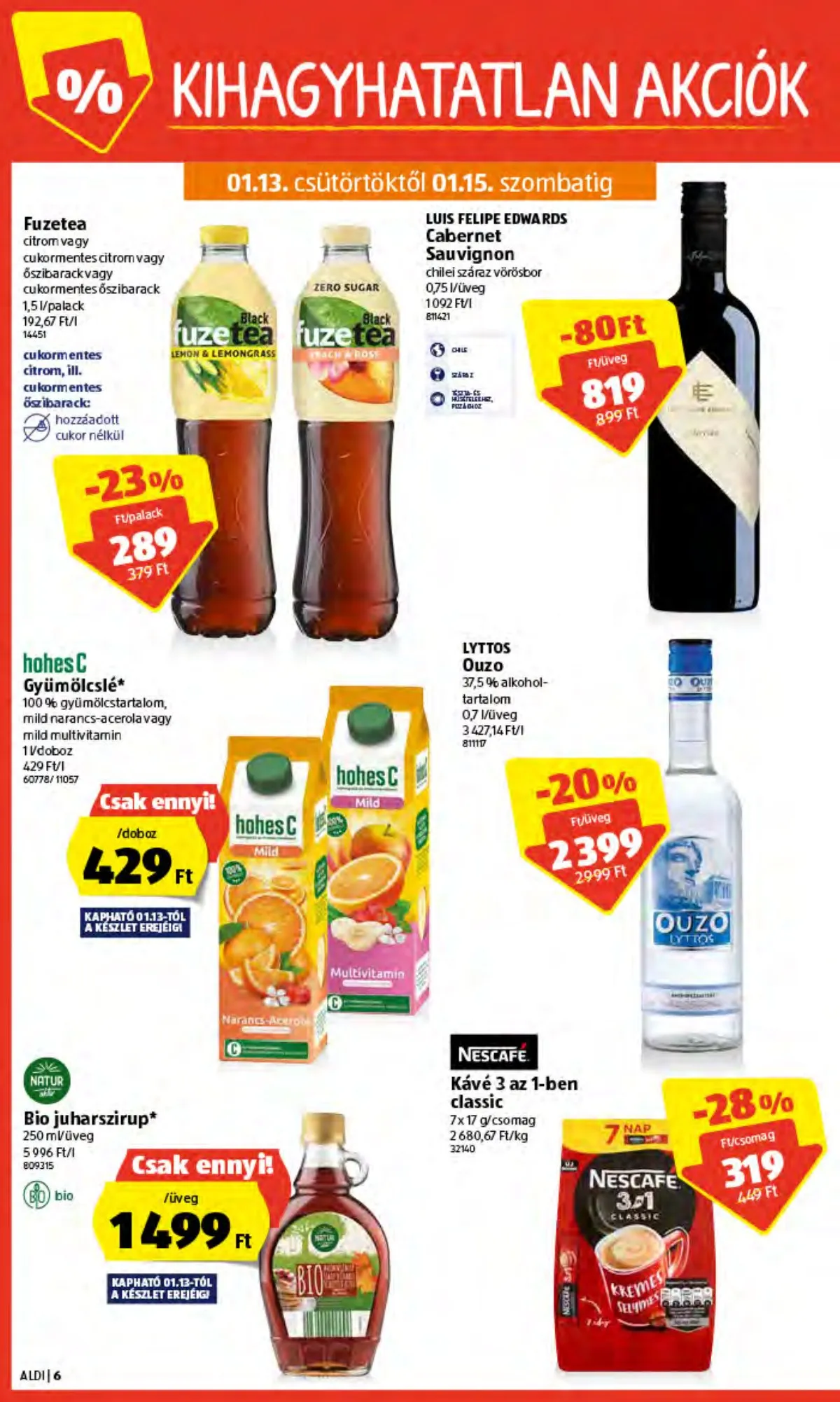Aldi akciós újság 01.13–01.13 – 6. oldal