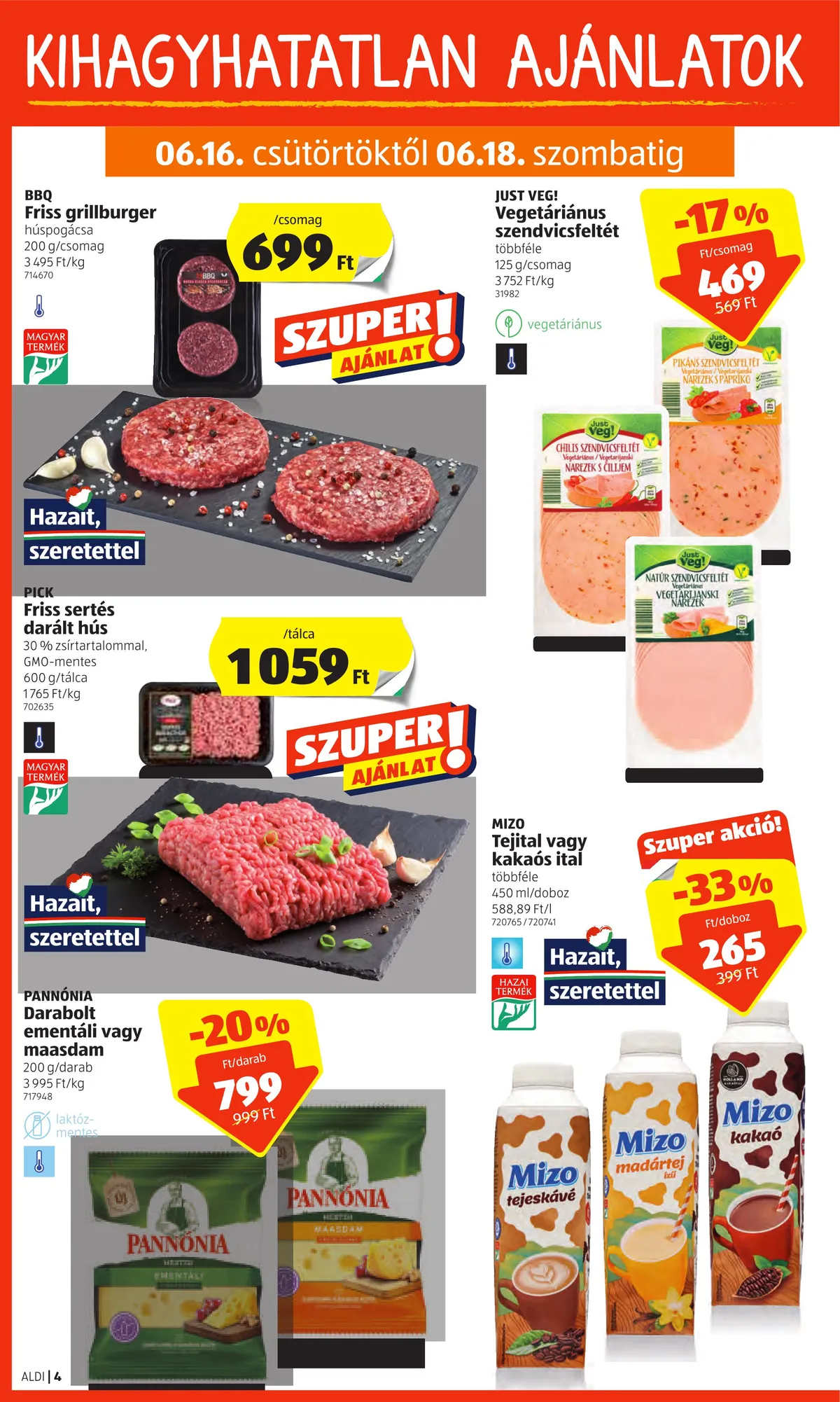 Aldi akciós újság 06.16–06.22 – 4. oldal