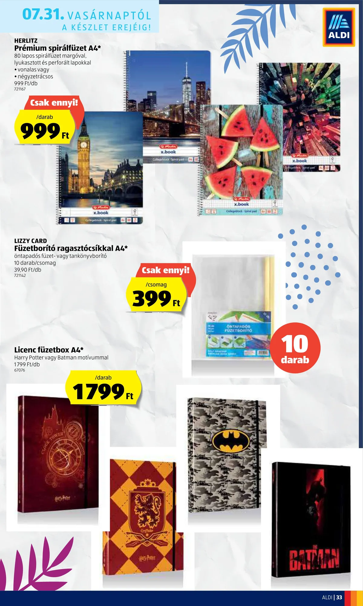 Aldi akciós újság 07.28–08.03 – 33. oldal