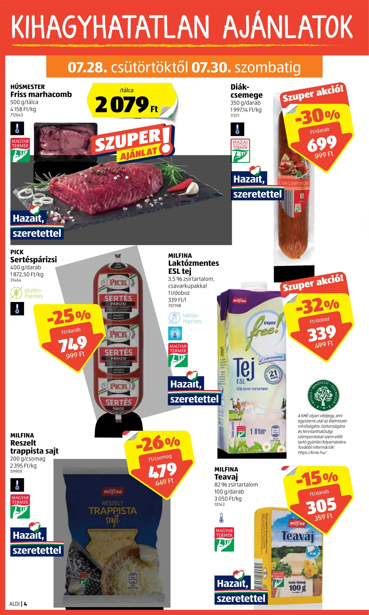 Aldi akciós újság 07.28–08.03 – 4. oldal