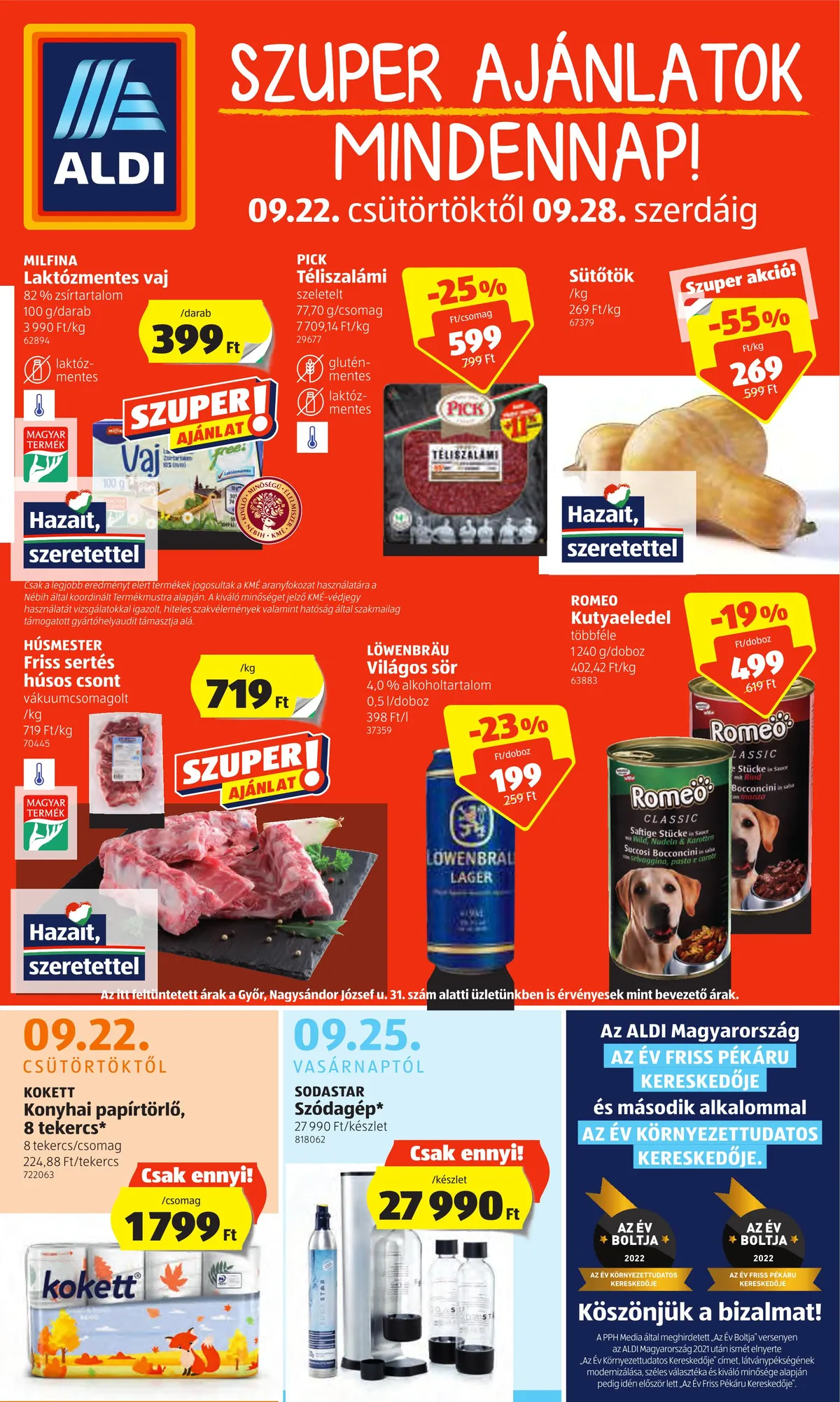 Aldi akciós újság 09.22–09.28