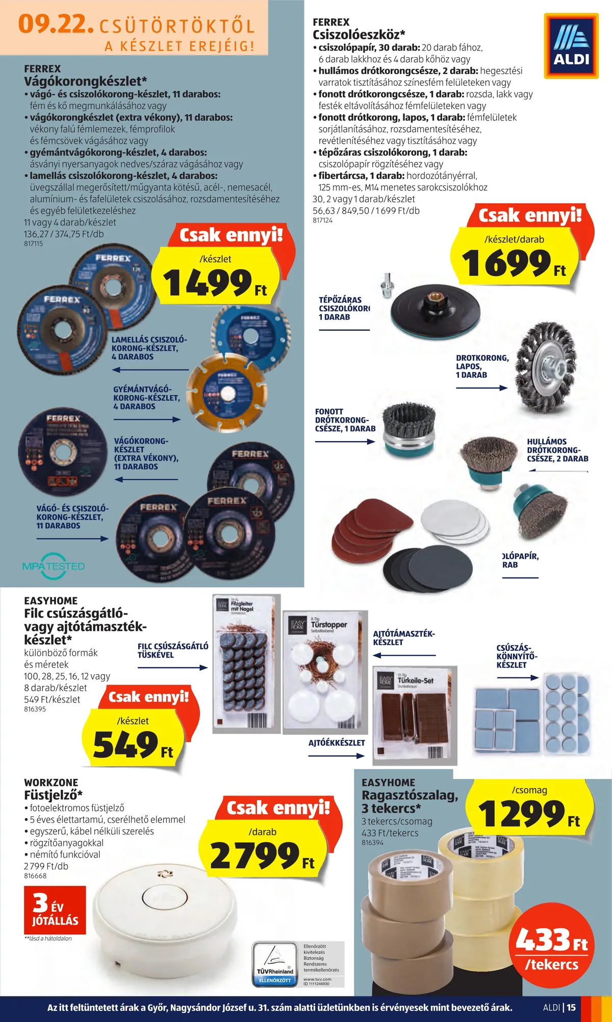 Aldi akciós újság 09.22–09.28 – 15. oldal