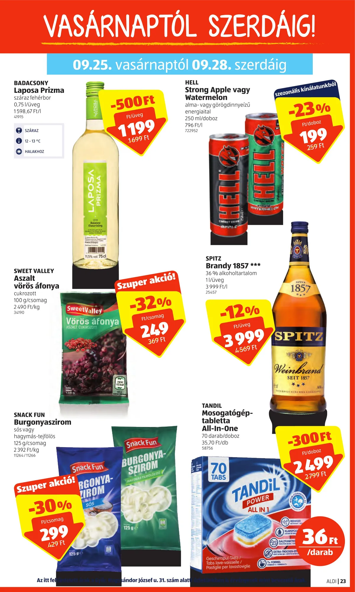 Aldi akciós újság 09.22–09.28 – 23. oldal