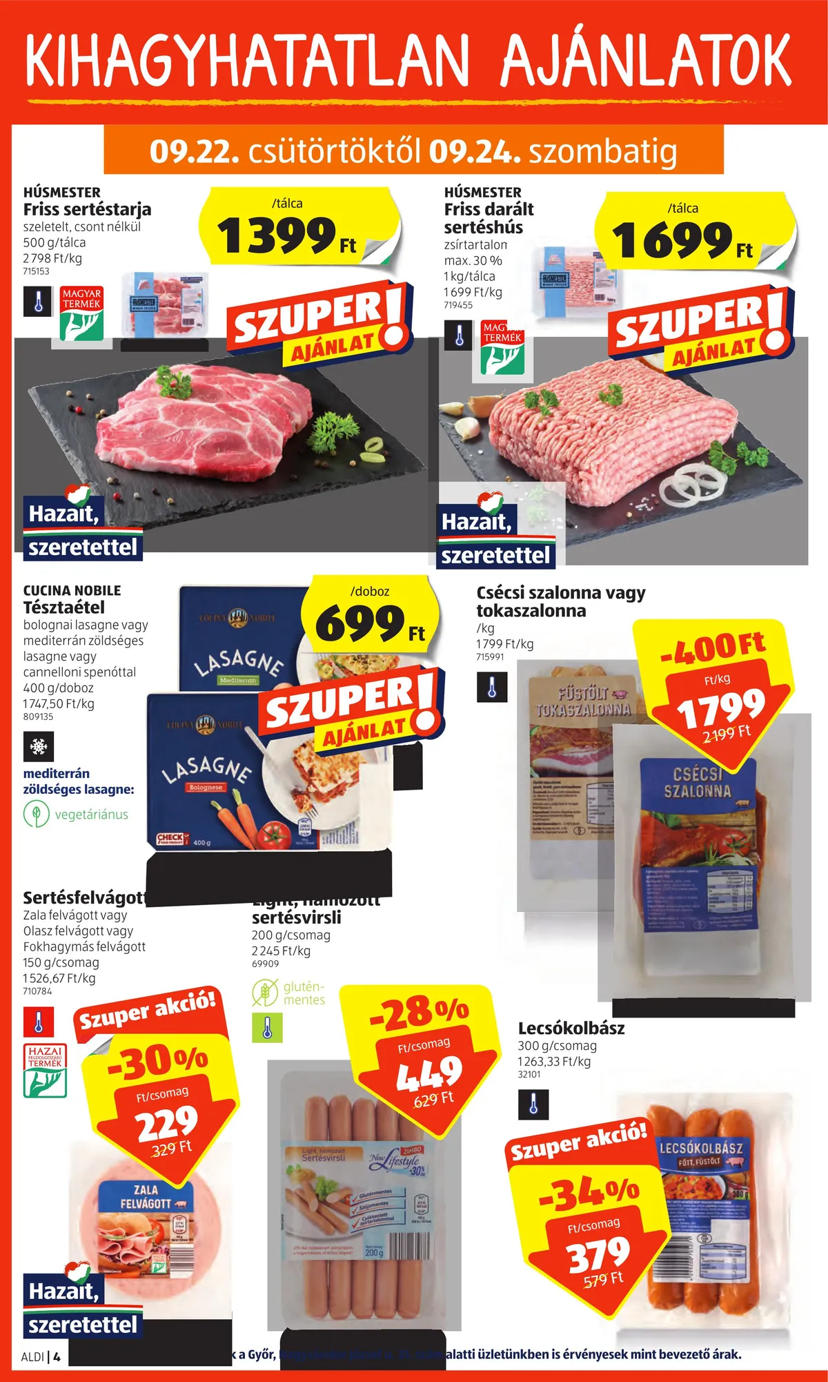 Aldi akciós újság 09.22–09.28 – 4. oldal