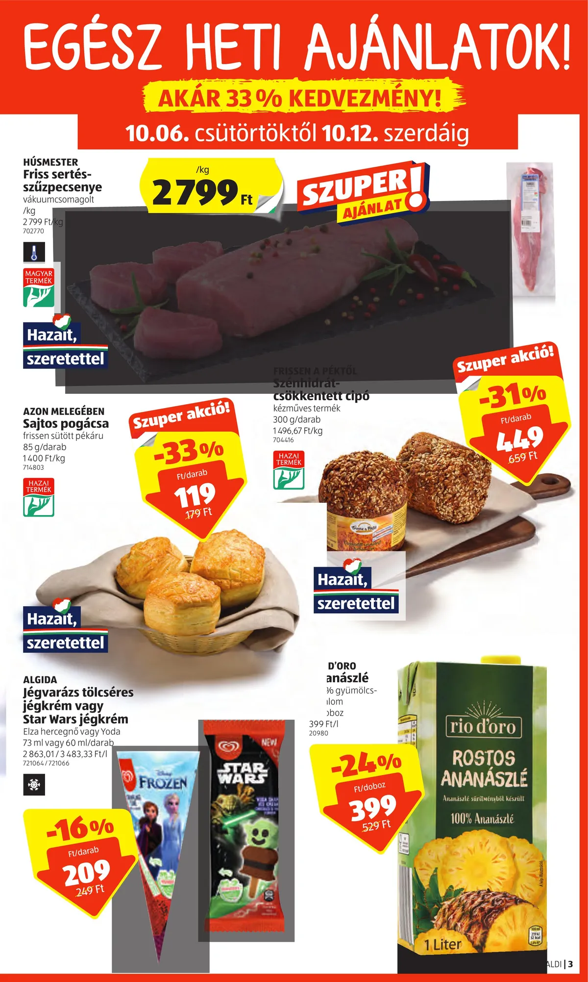 Aldi akciós újság 10.06–10.12 – 3. oldal