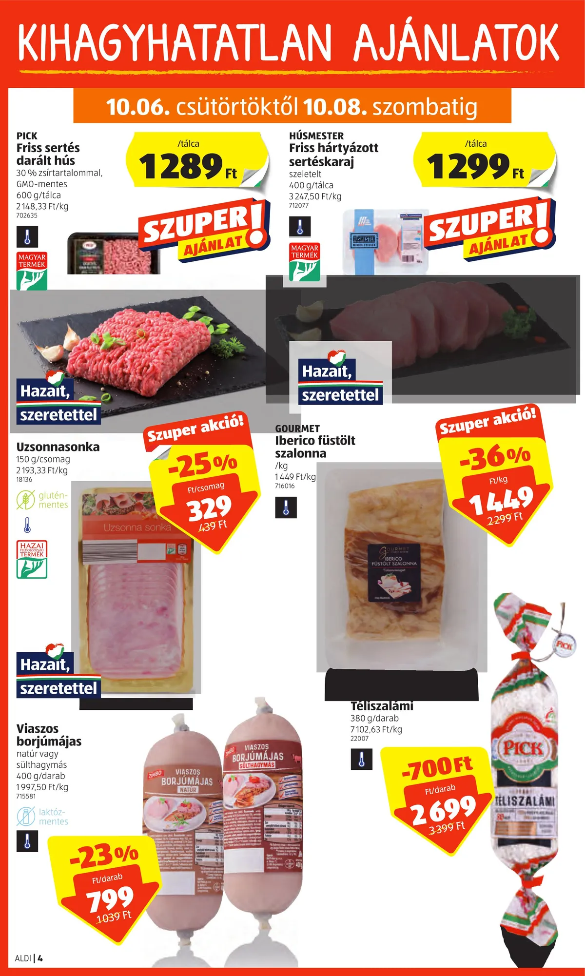 Aldi akciós újság 10.06–10.12 – 4. oldal