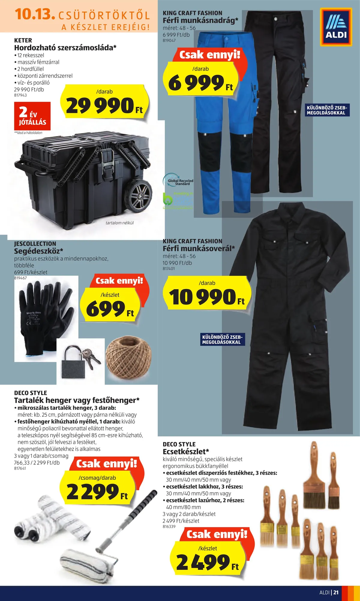 Aldi akciós újság 10.13–10.19 – 21. oldal