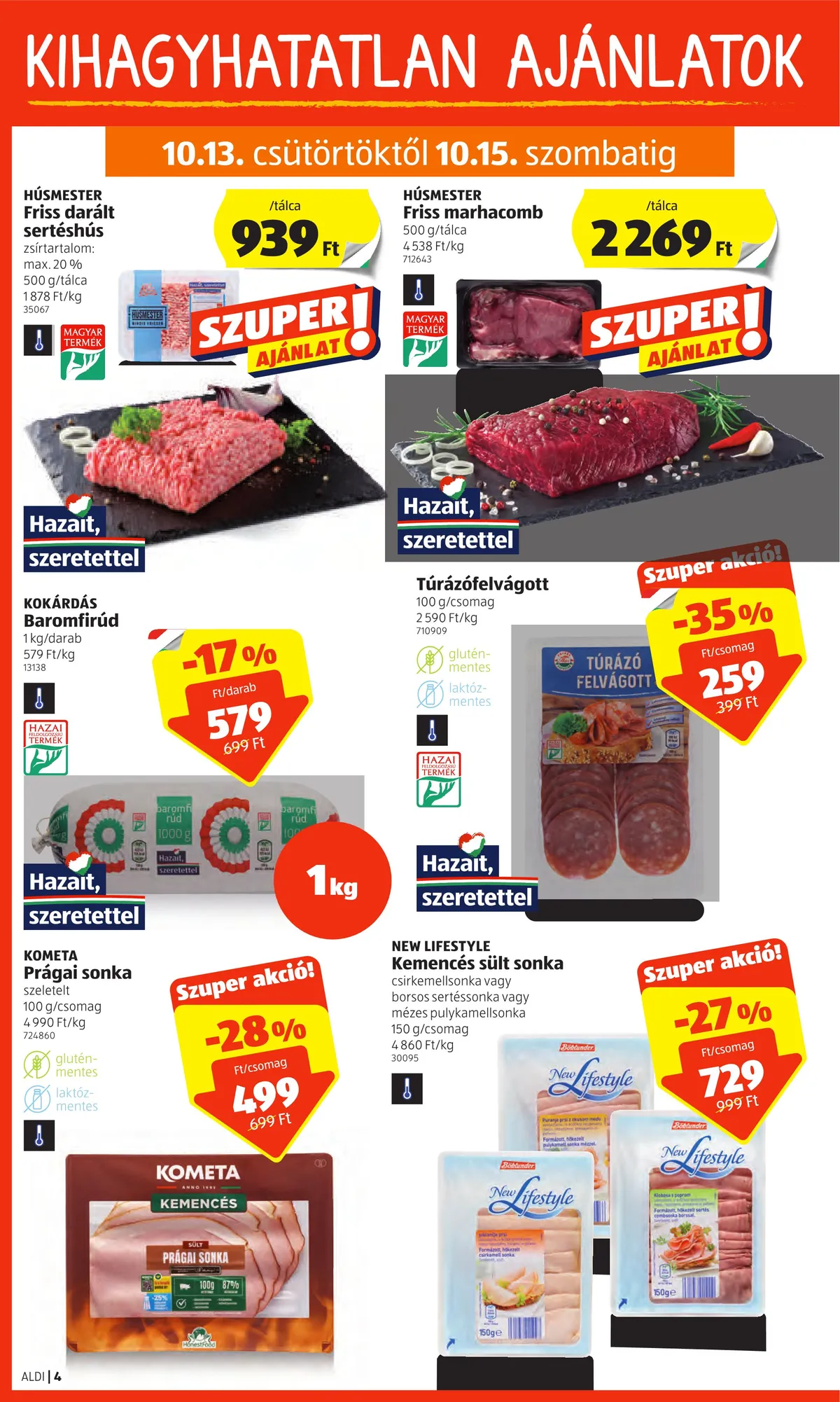Aldi akciós újság 10.13–10.19 – 4. oldal