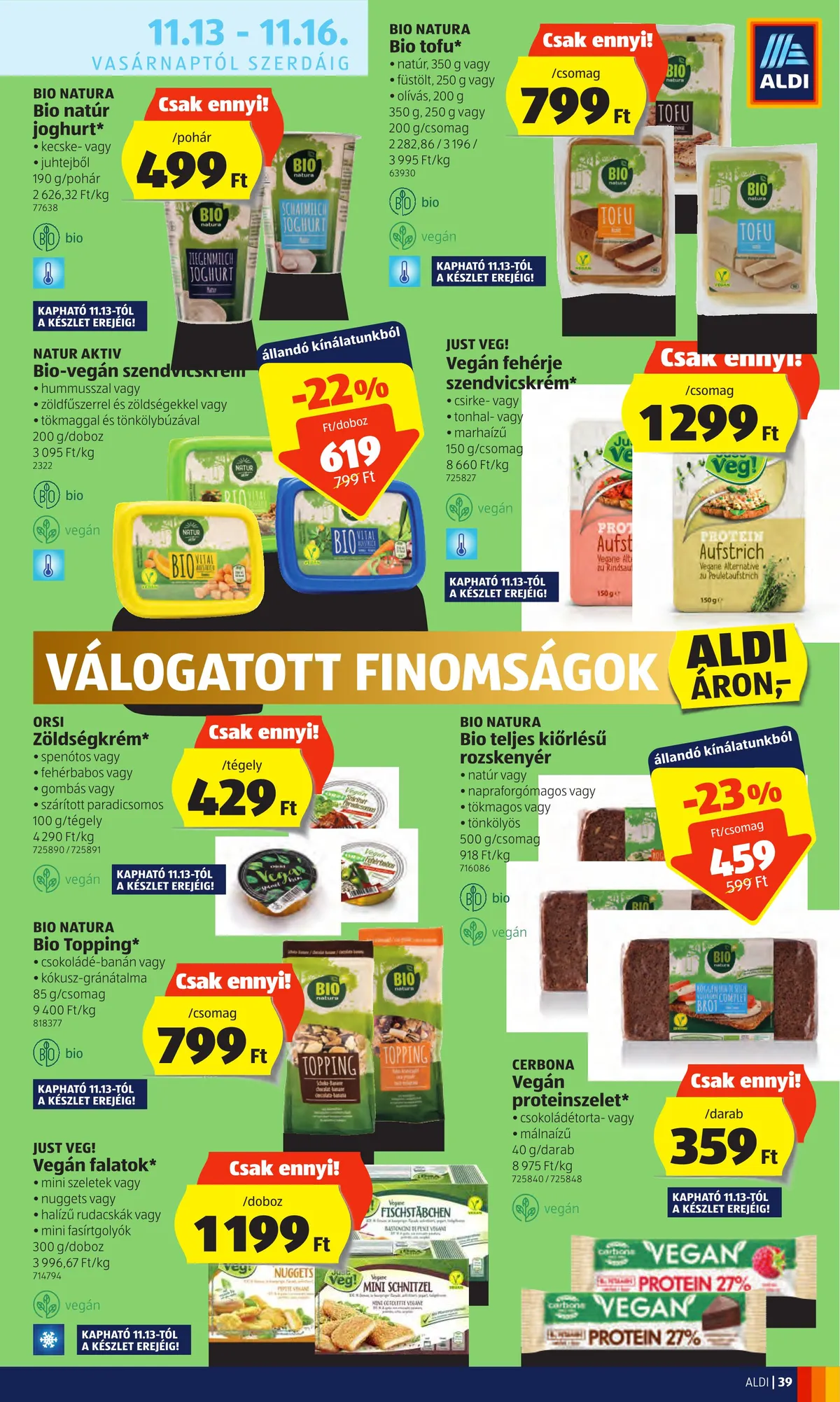 Aldi akciós újság 11.10–11.16 – 39. oldal