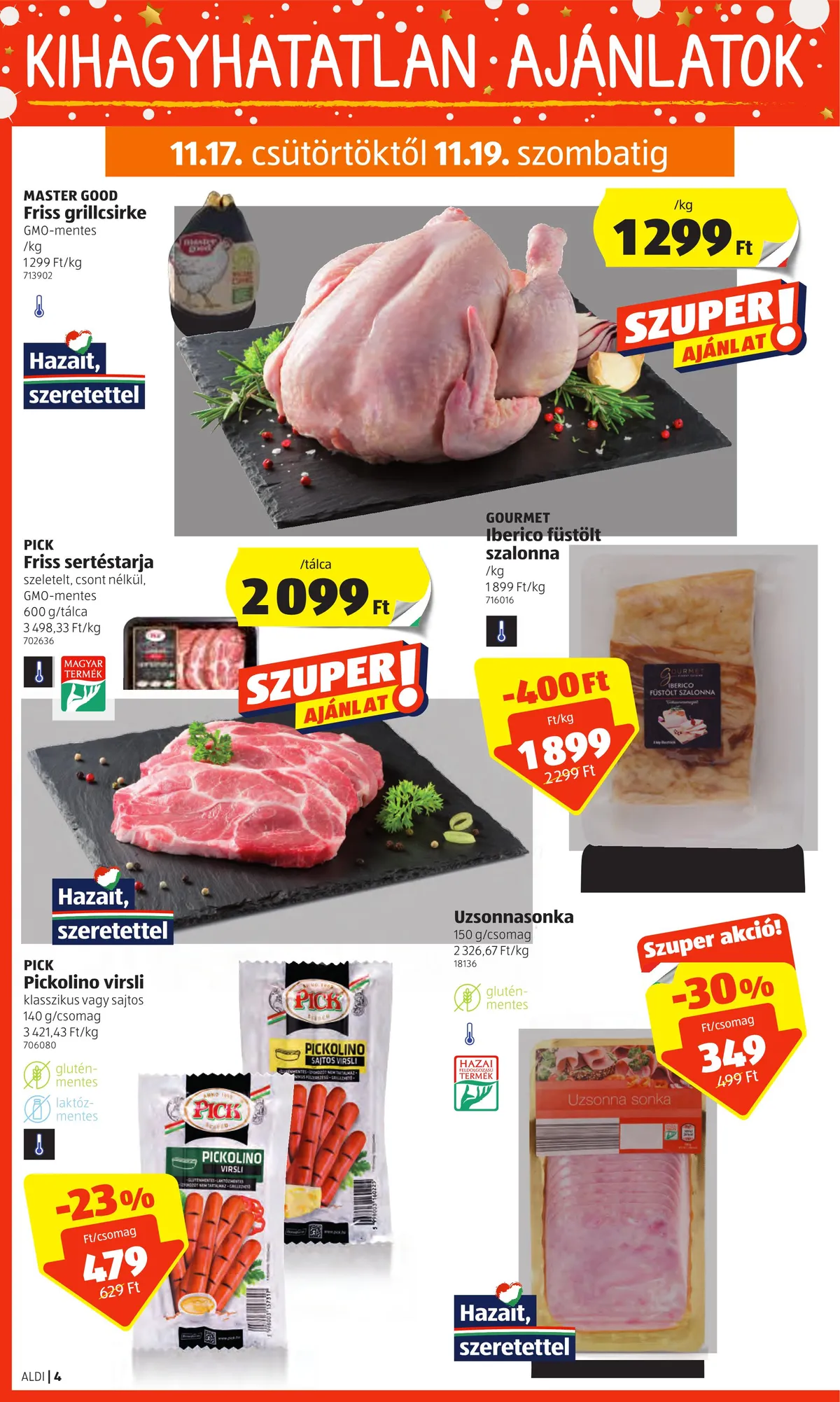 Aldi akciós újság 11.17–11.23 – 4. oldal