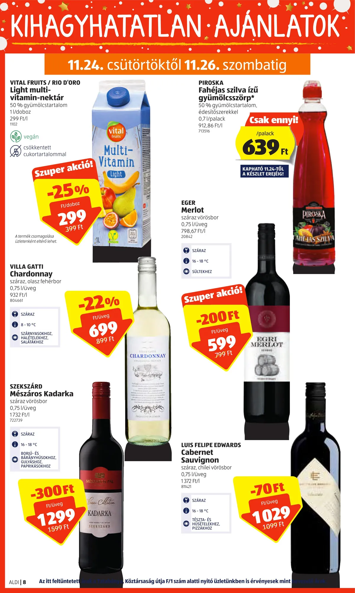 Aldi akciós újság 11.24–11.30 – 8. oldal