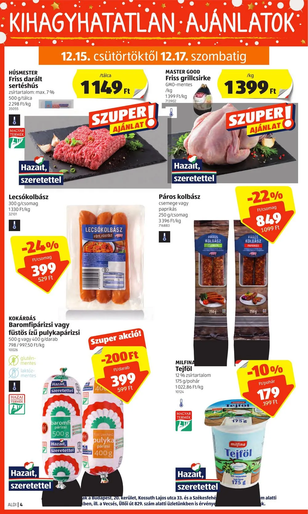 Aldi akciós újság 12.15–12.21 – 4. oldal