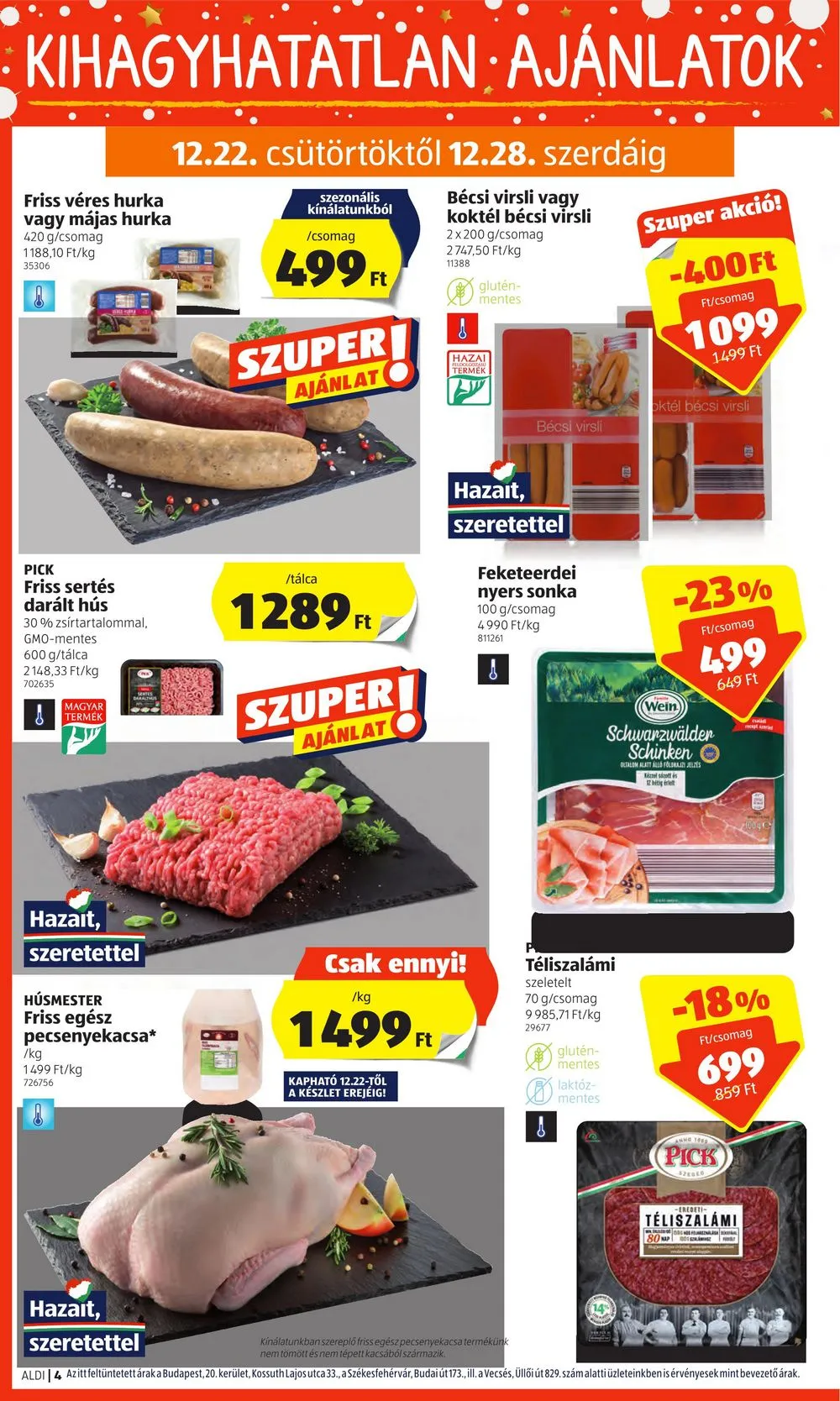 Aldi akciós újság 12.22–12.28 – 4. oldal
