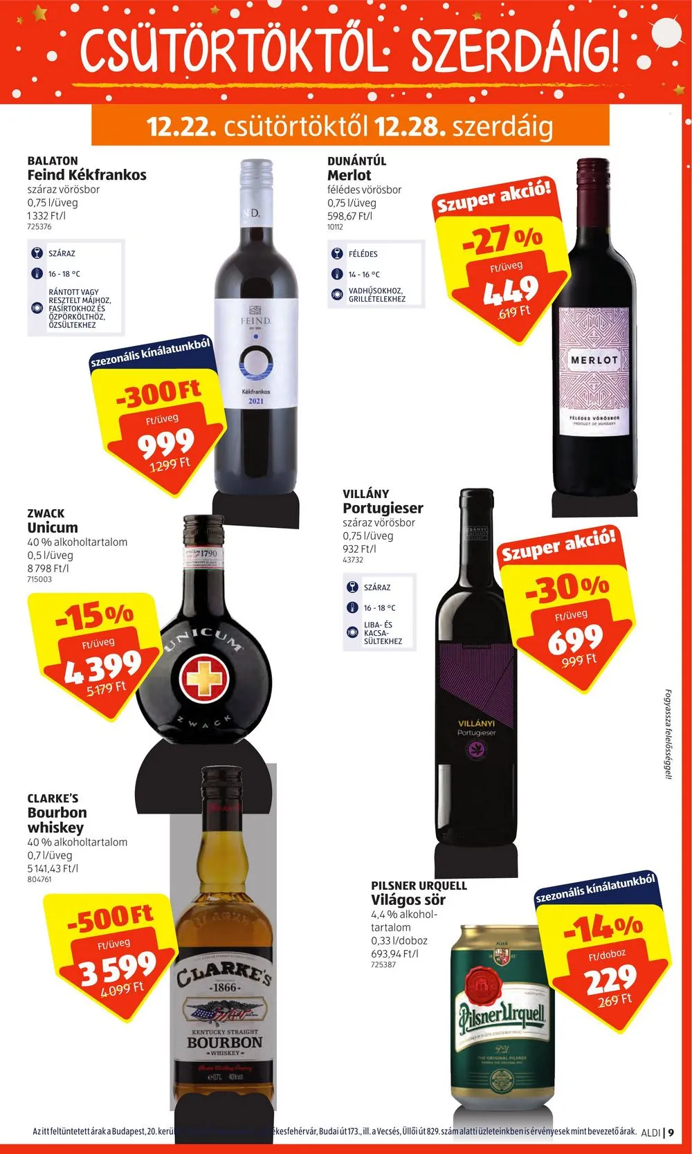Aldi akciós újság 12.22–12.28 – 9. oldal