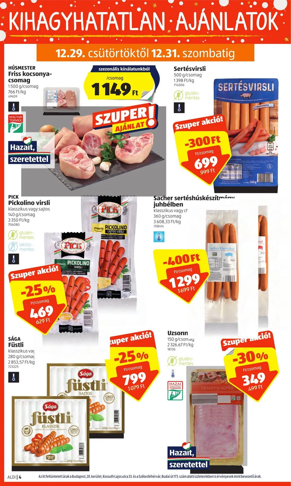 Aldi akciós újság 12.29–01.04 – 4. oldal