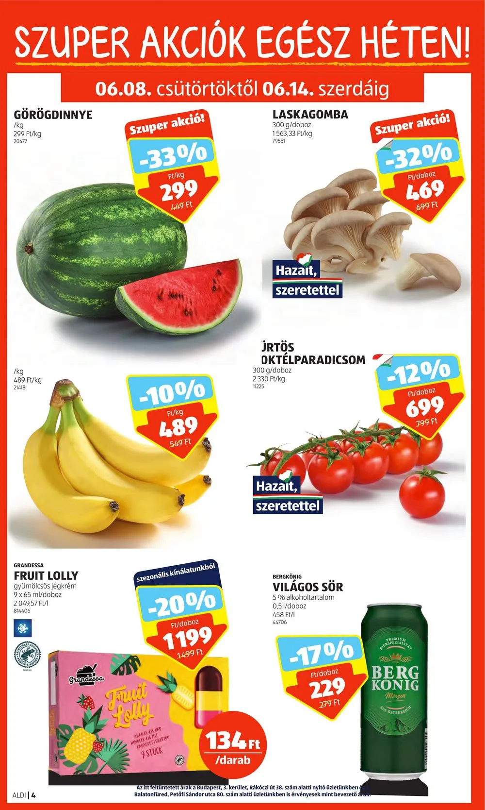 Aldi akciós újság 06.08–06.14 – 4. oldal