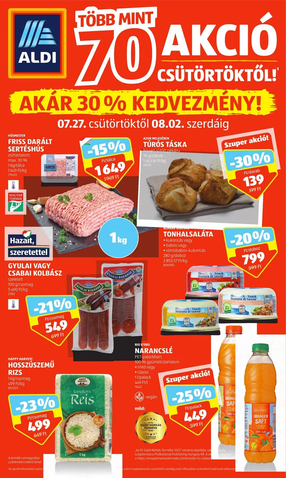 Aldi akciós újság 07.27–08.02