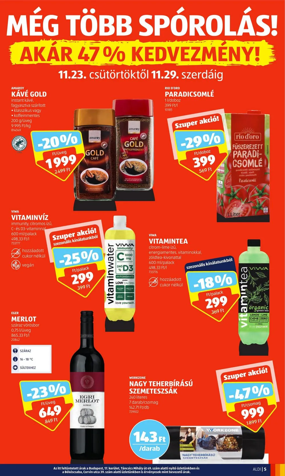Aldi akciós újság 11.23–11.29 – 5. oldal