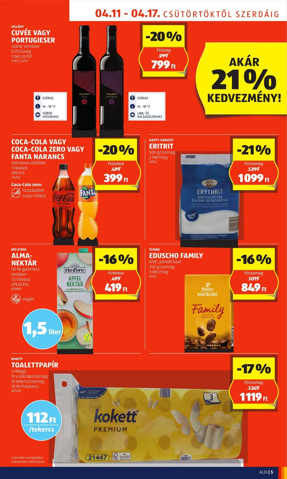 Aldi akciós újság 04.11–04.17 – 5. oldal