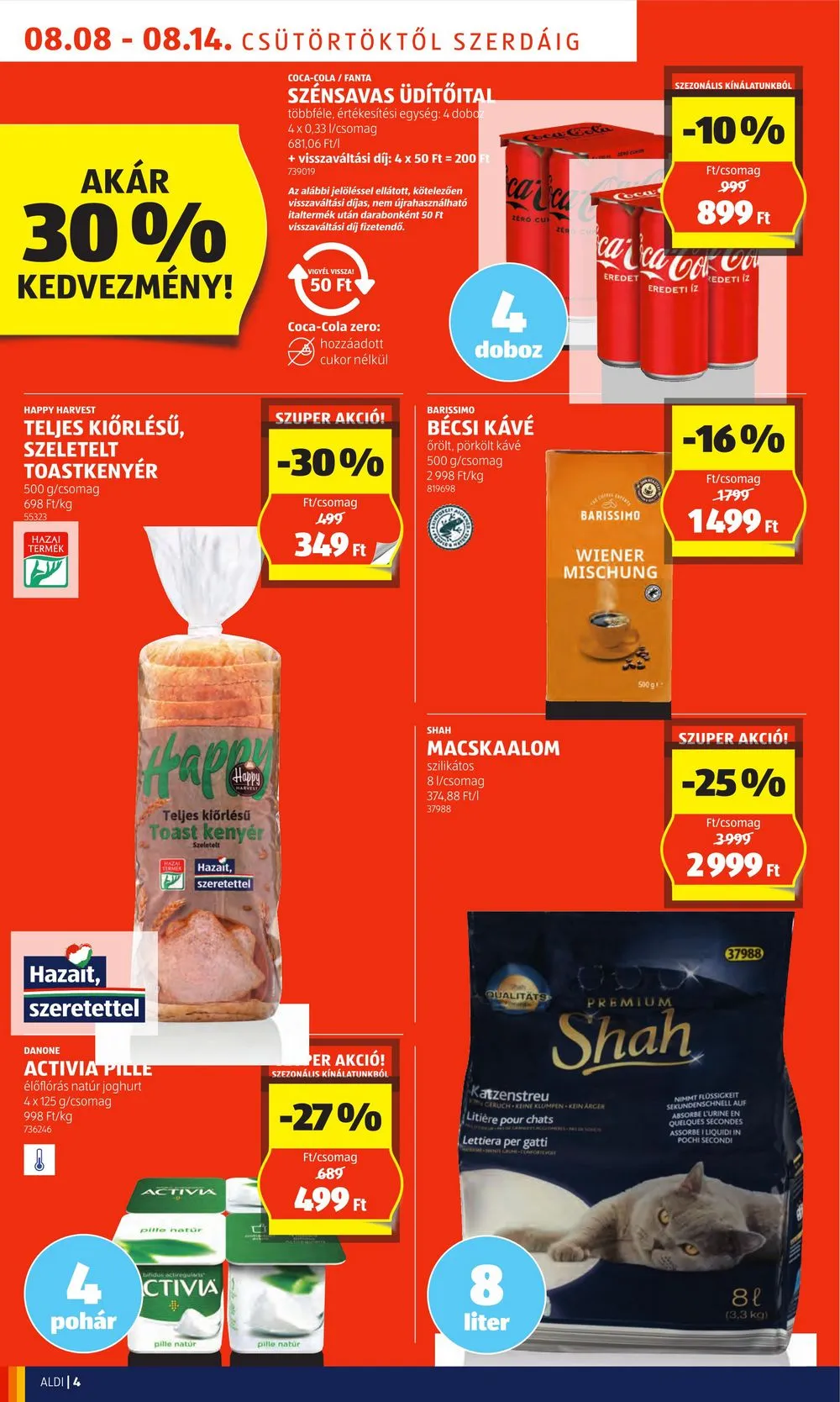 Aldi akciós újság 08.08–08.14 – 4. oldal