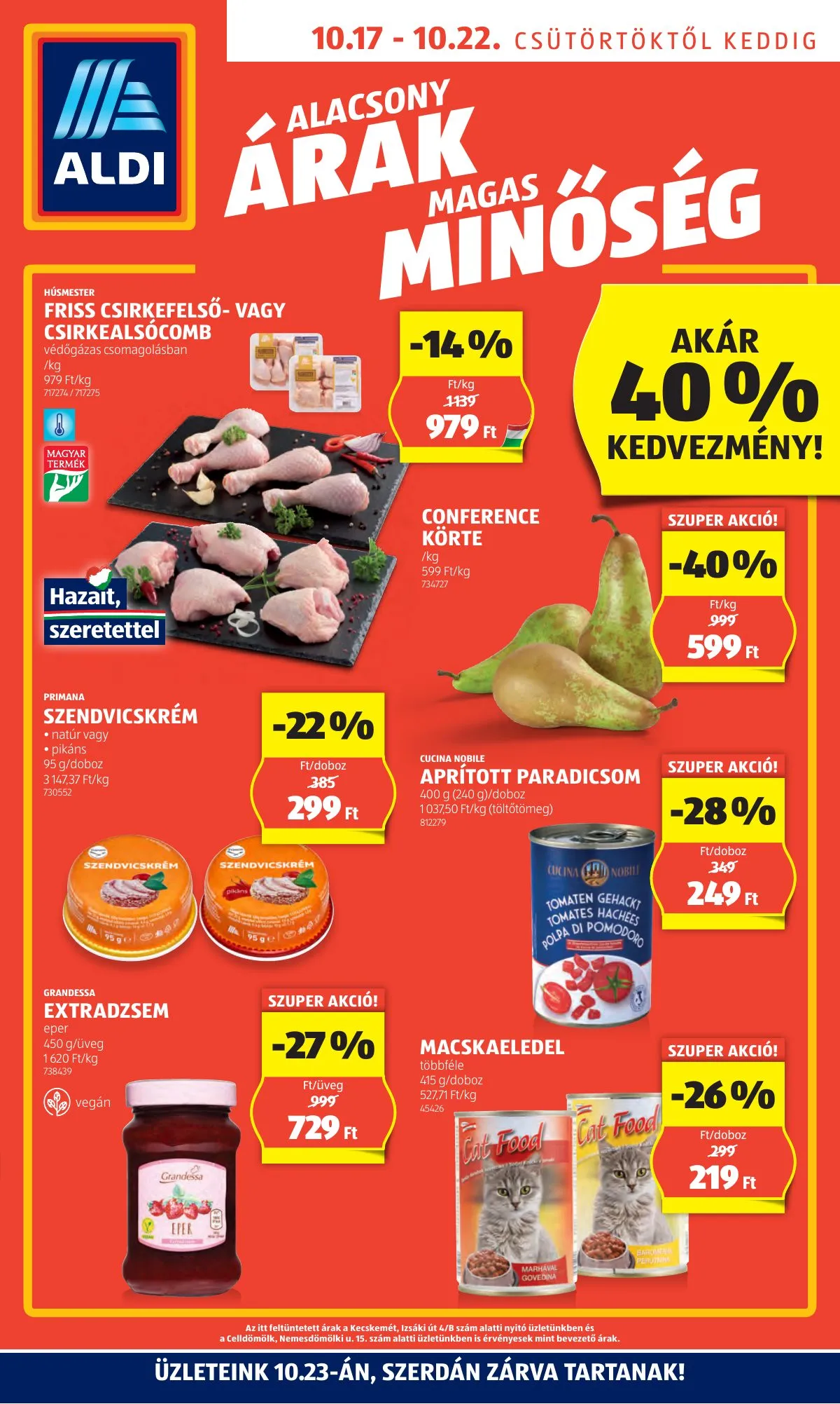 Aldi akciós újság 10.17–10.22