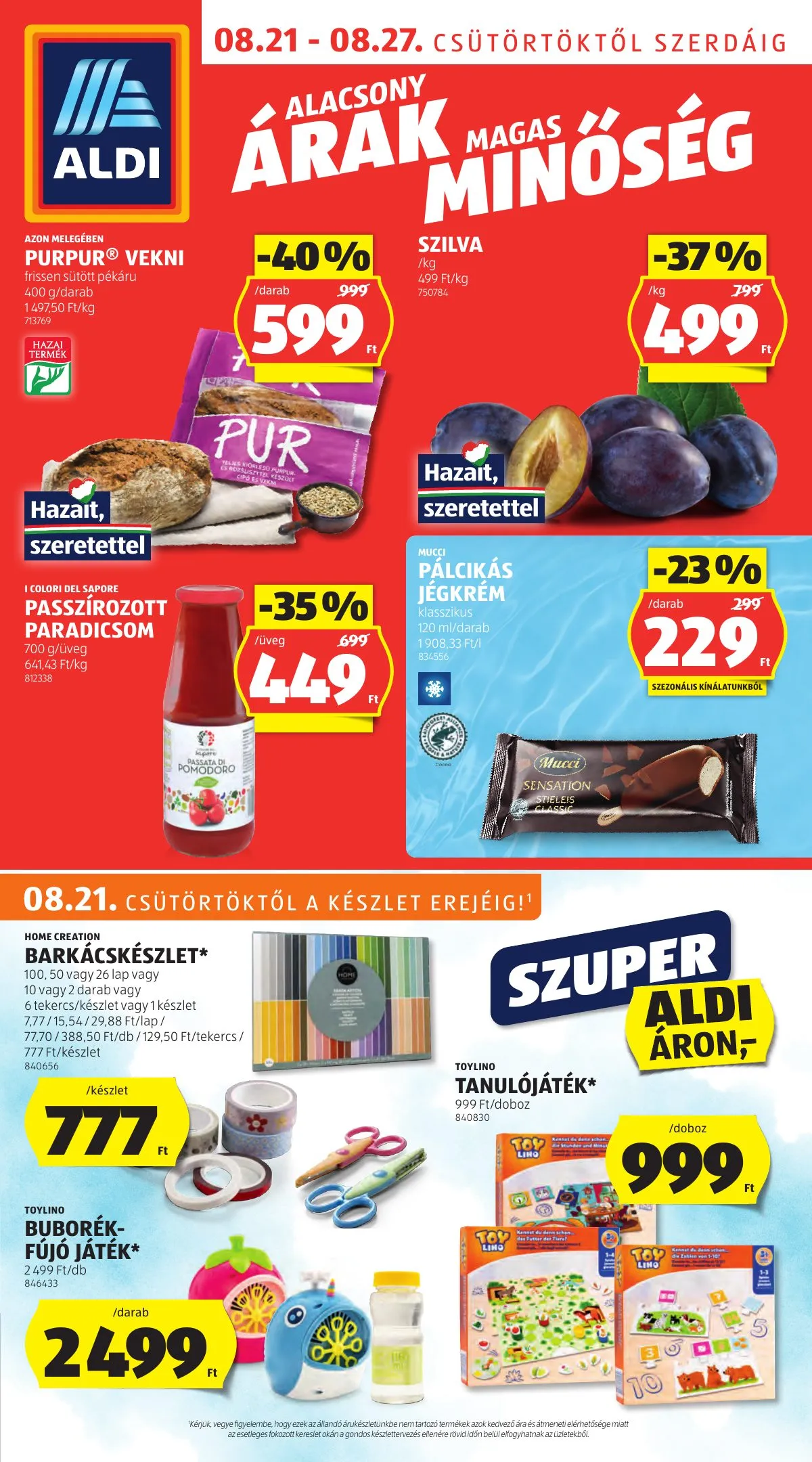 Aldi akciós újság 08.21–08.27