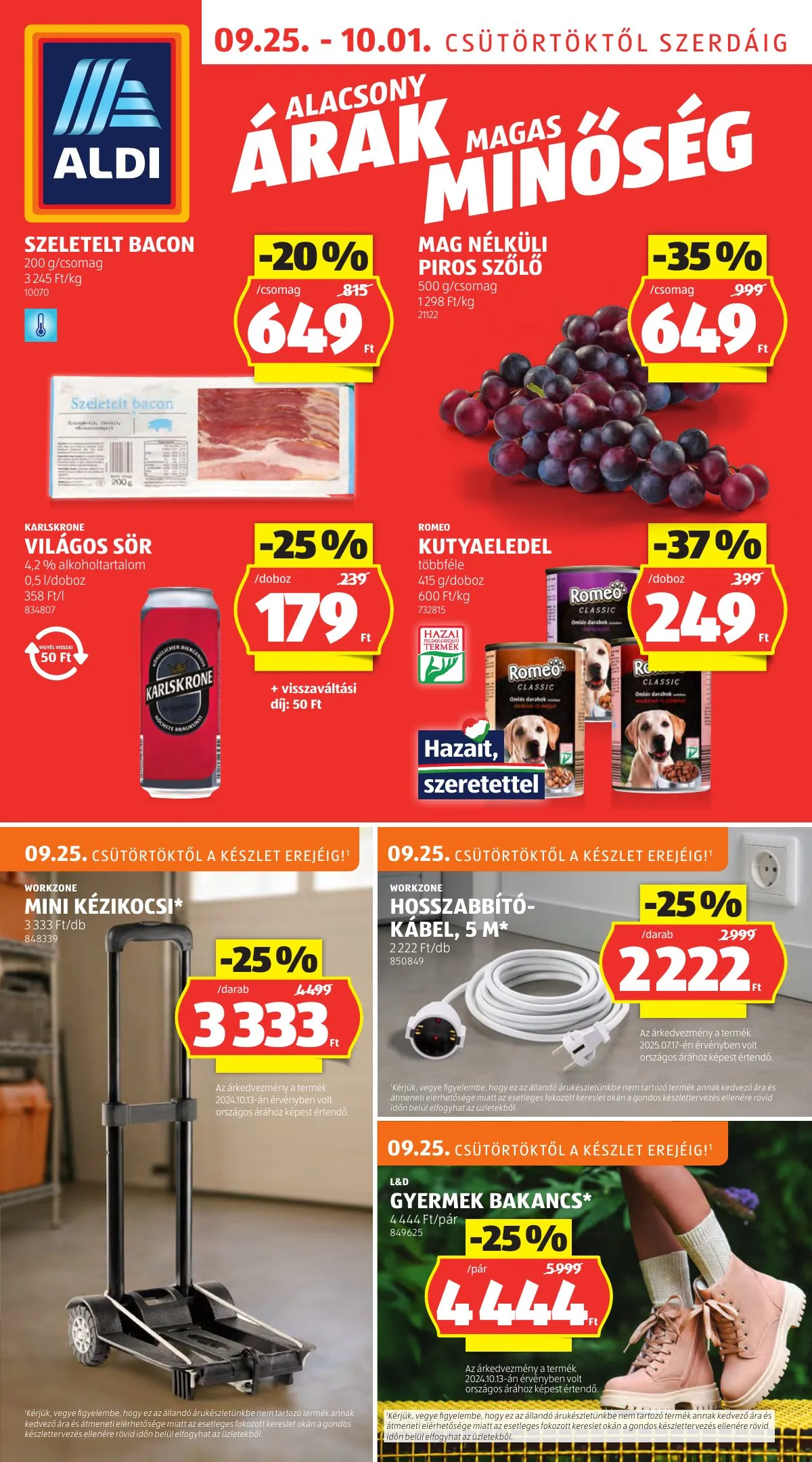 Aldi akciós újság 09.25–10.01