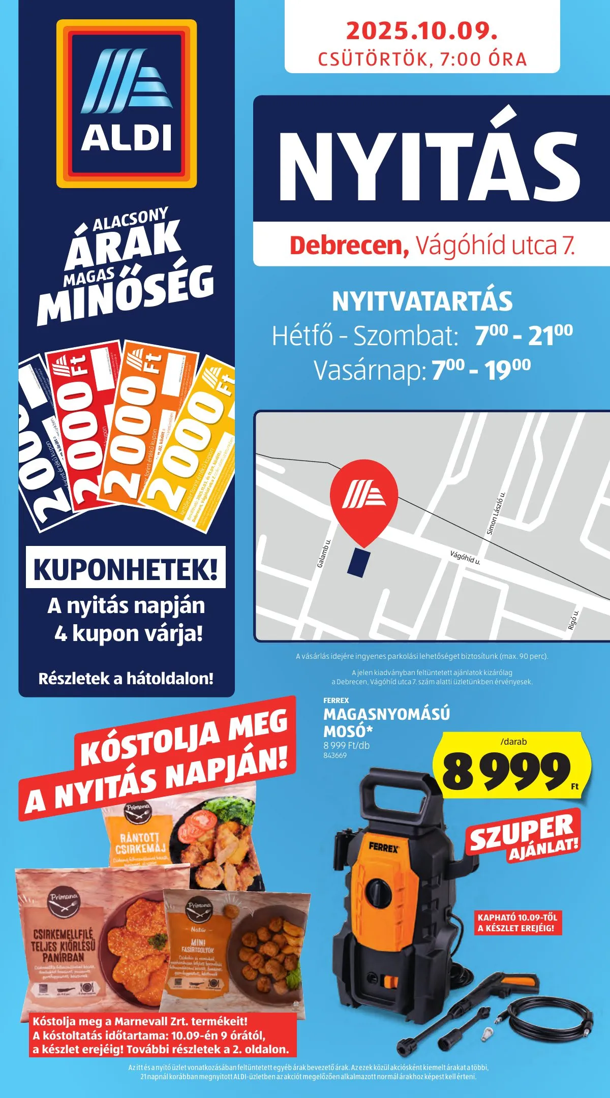 Aldi akciós újság Debrecen uzletnyitas 10.09–10.09