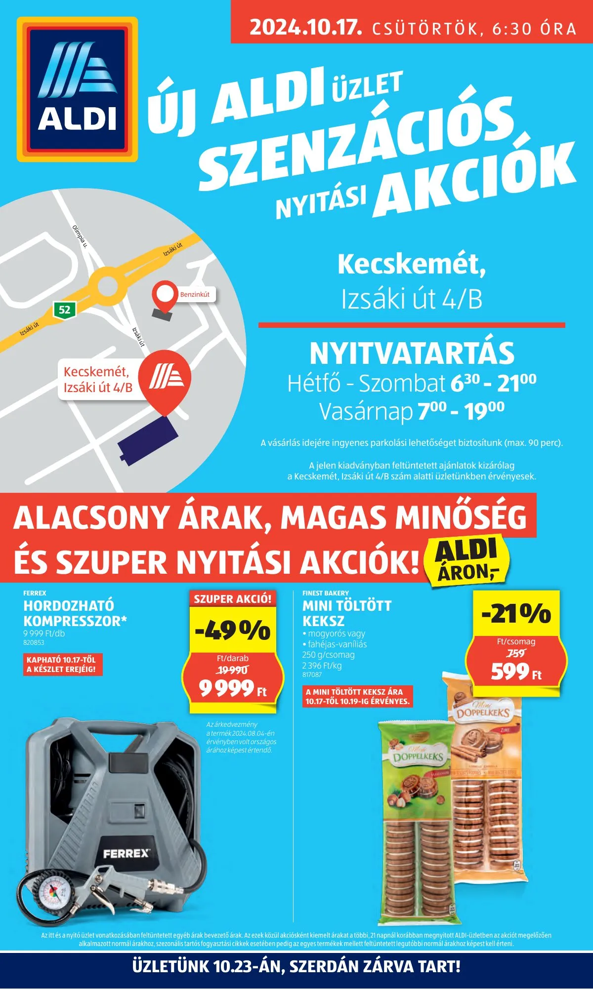 Aldi akciós újság Kecskemét nyitas 10.17–10.17