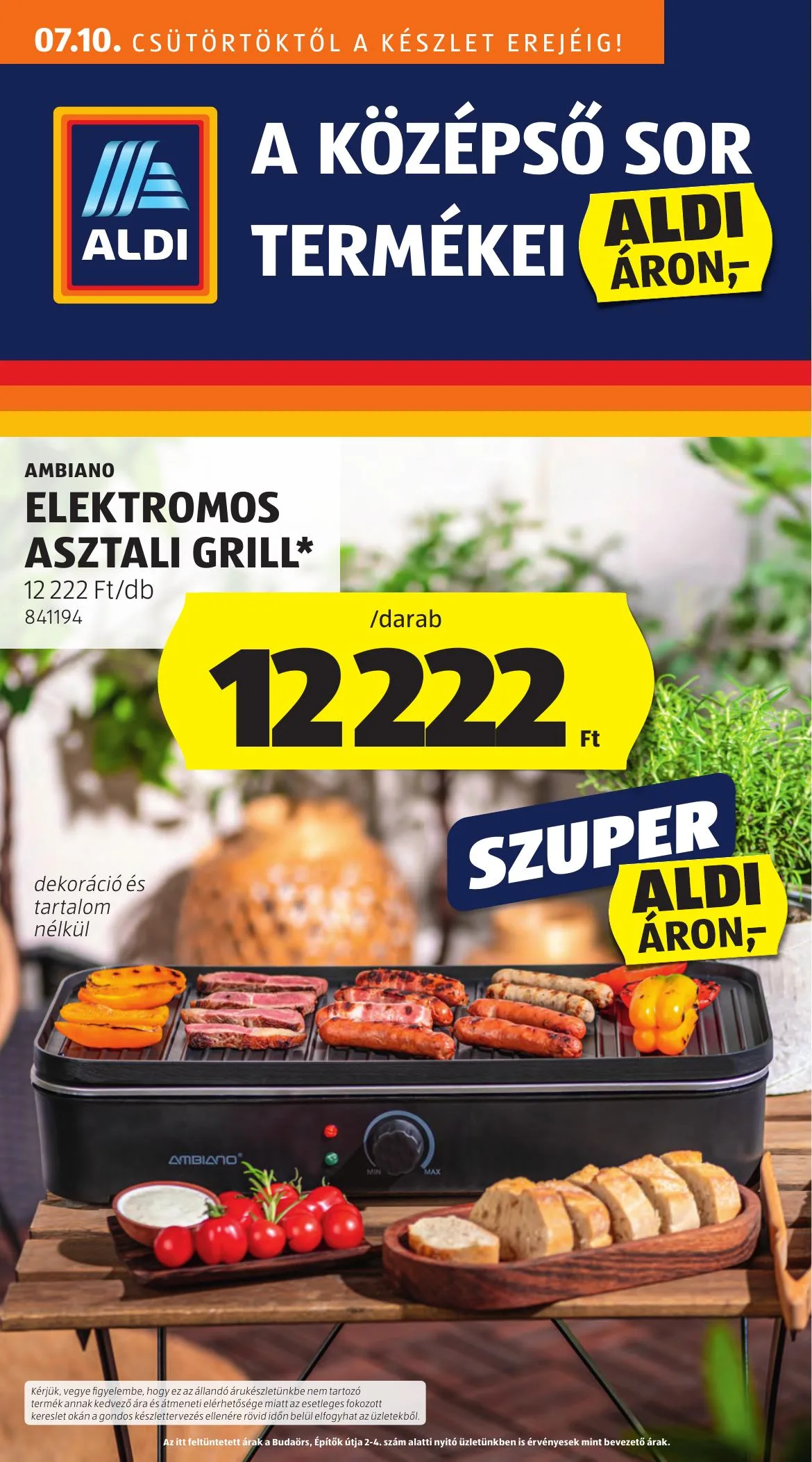 Aldi akciós újság Kozepso Sor 07.10–07.10