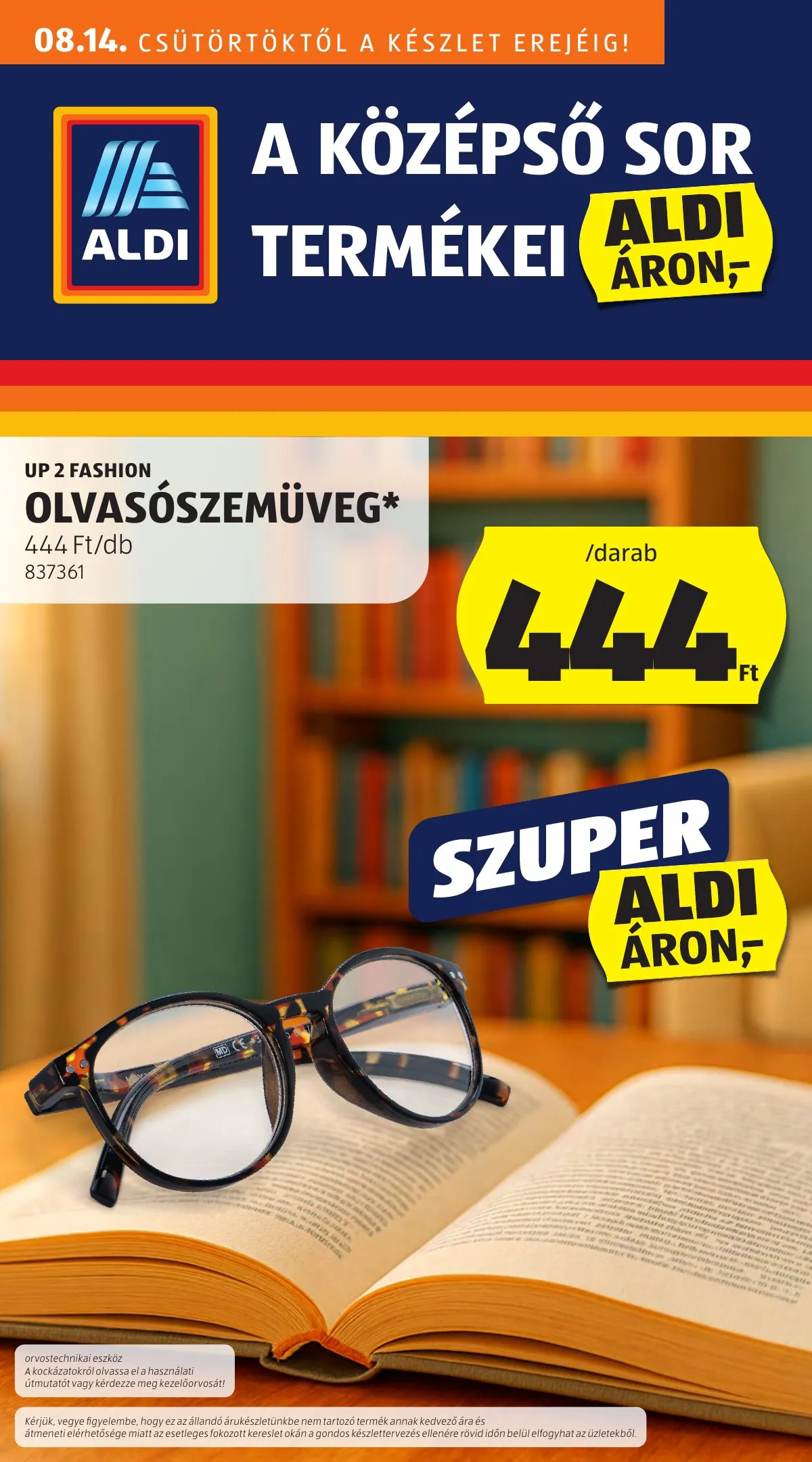 Aldi akciós újság Kozepso sor 08.14–08.14