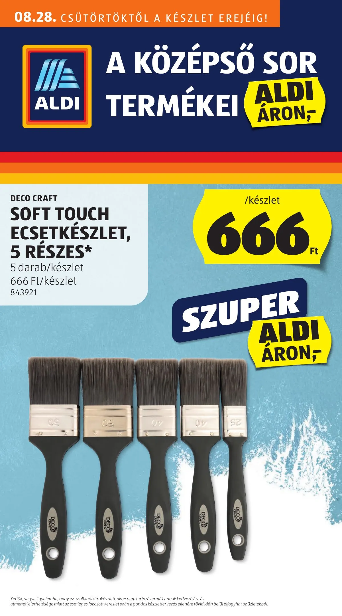 Aldi akciós újság Kozepso sor 08.28–08.28