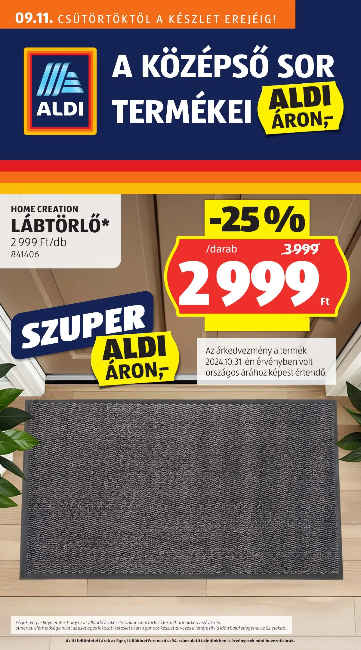 Aldi akciós újság Kozepso sor 09.11–09.11