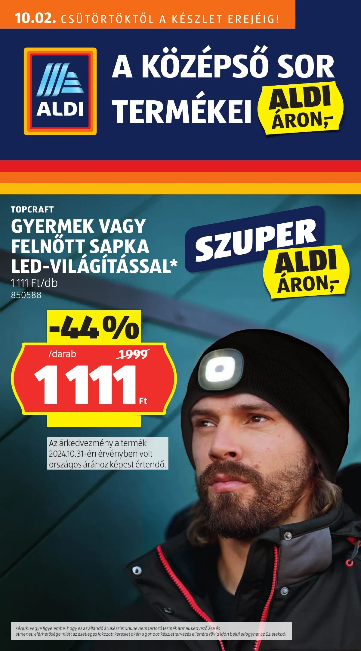 Aldi akciós újság Kozepso sor 10.02–10.02