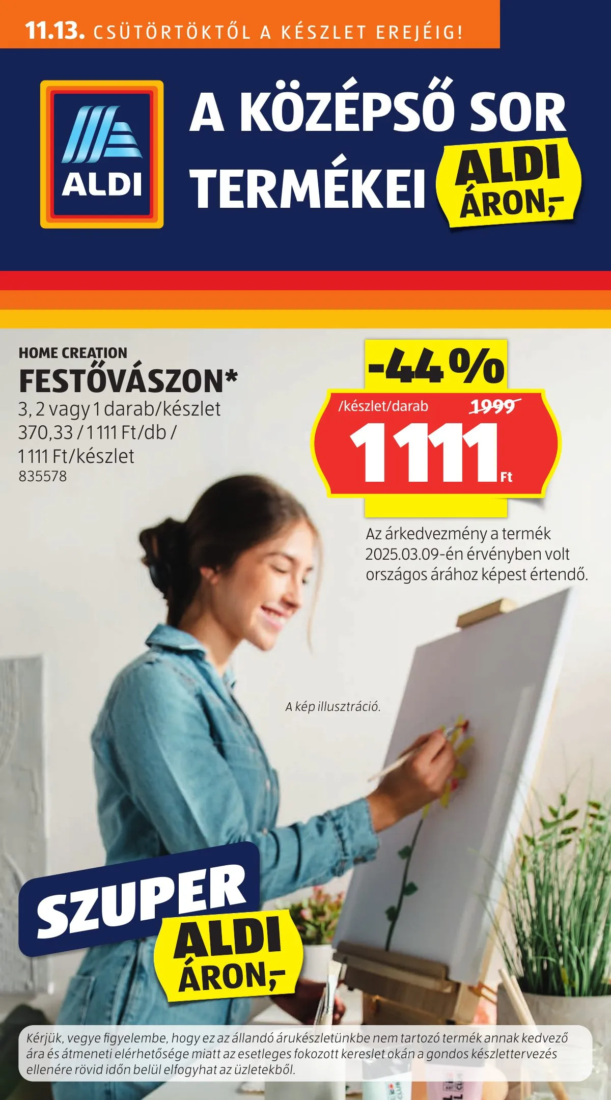 Aldi akciós újság Kozepso sor 11.13–11.13