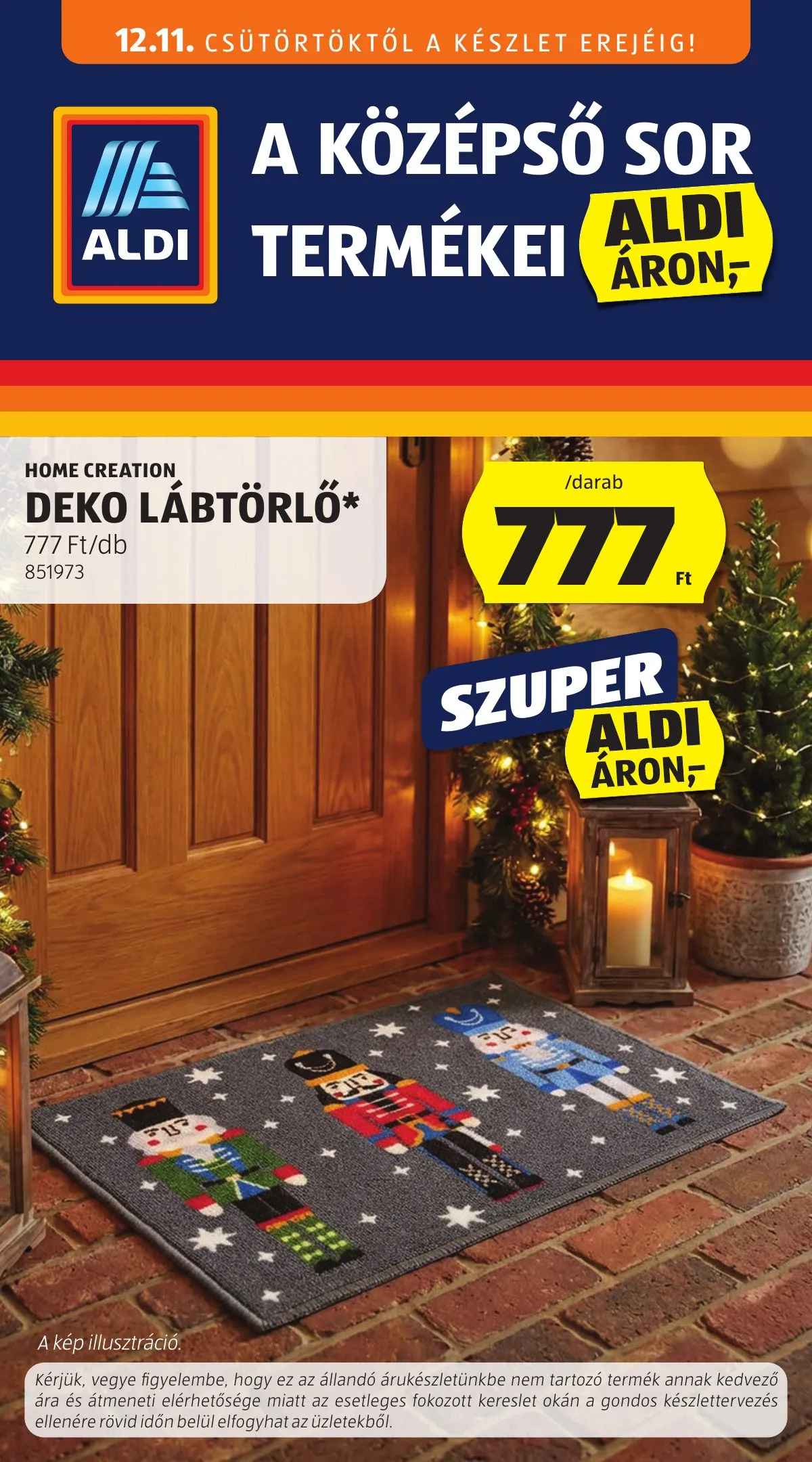 Aldi akciós újság Kozepso sor 12.11–12.11