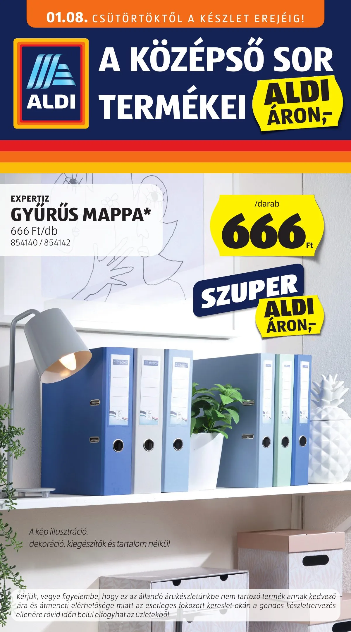 Aldi akciós újság Kozepso sor 01.08–01.08