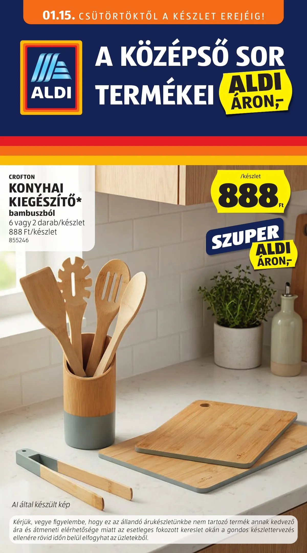 Aldi akciós újság Kozepso sor 01.15–01.15